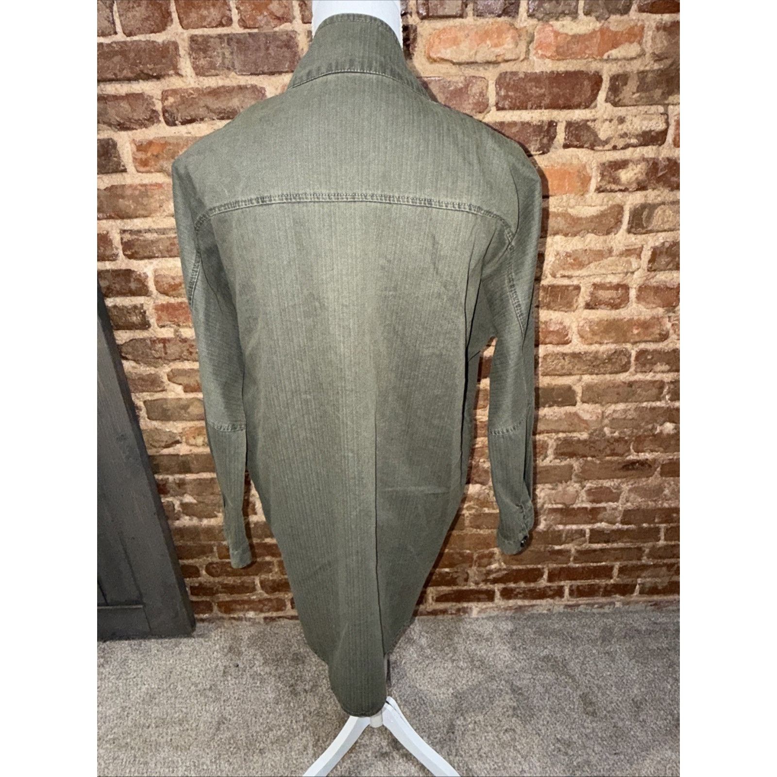Basic Editions Green Military 100% Cotton Parka Ladies Of Harley Patch OSFA Size ONE SIZE - 6 Thumbnail