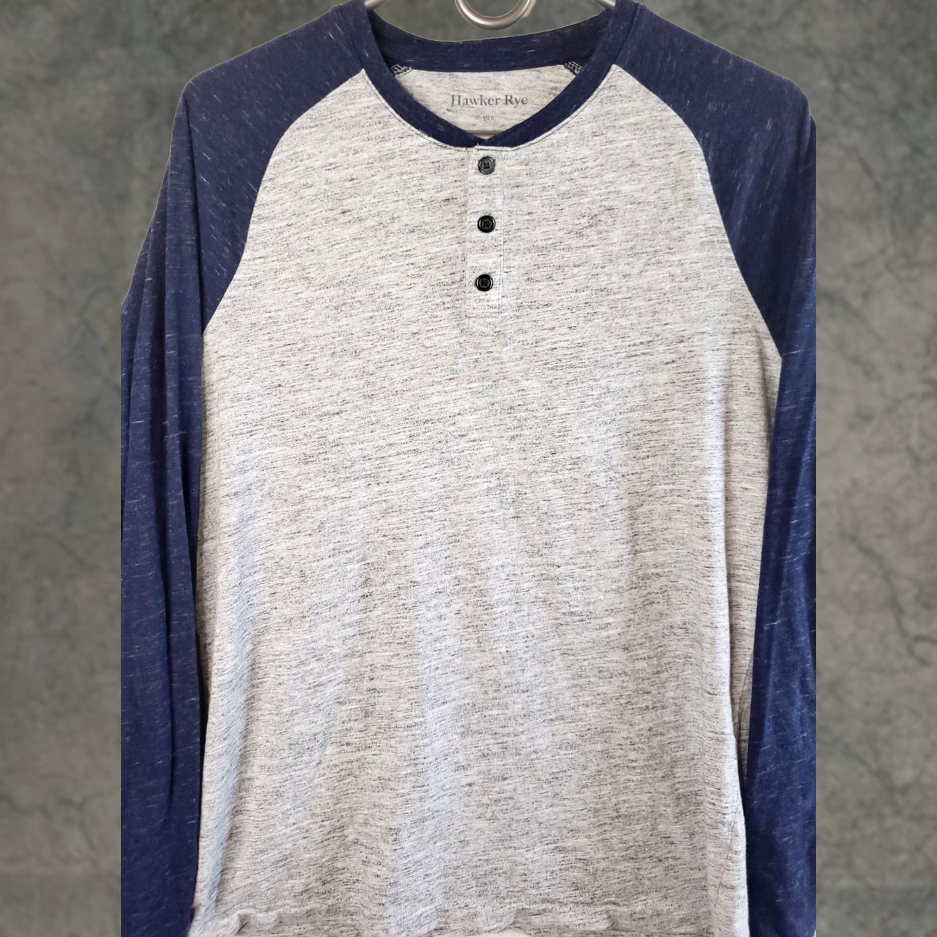 Vintage VINTAGE Hawker Rye Shirt Henley Baseball Style Long Sleeve 3/4 Sleeve Mens XLT Gray Blue NWOT Size US XL / EU 56 / 4 - 1 Thumbnail