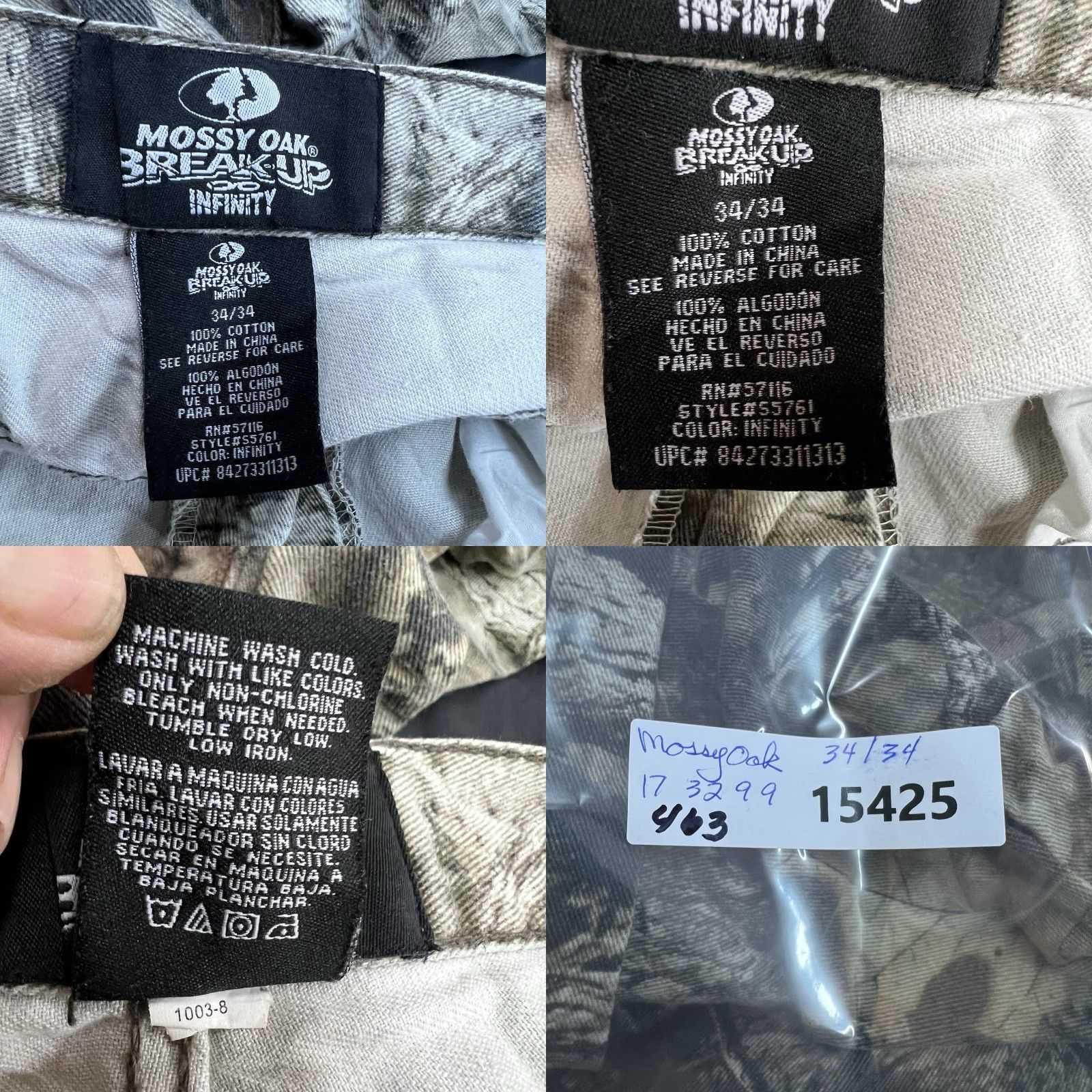 Vintage VINTAGE Mossy Oak Break Up Infiniti Pants Men’s 34 x 34 Green Camouflage Chino Casual Mens Size US 34 / EU 50 - 8 Thumbnail