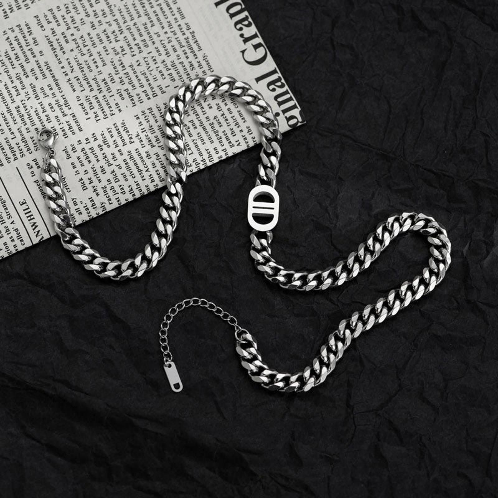 Jewelry Men's Silver Choker Chain Necklace Size ONE SIZE - 4 Thumbnail
