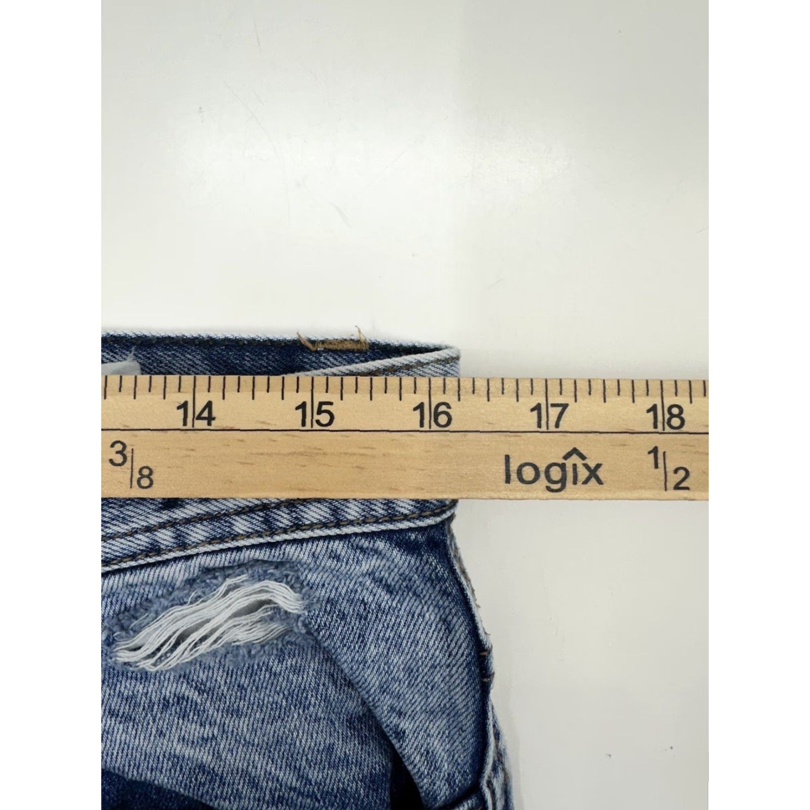 Denime Ninth Hall Captain Mens Jeans Shorts Size 30 Slim Scribbles Denim Bermuda Casual 5-Pocket Zip Button Logo Zipper Blue Cotton Flat Front Slim Sit Mens Size US 30 / EU 46 - 7 Thumbnail