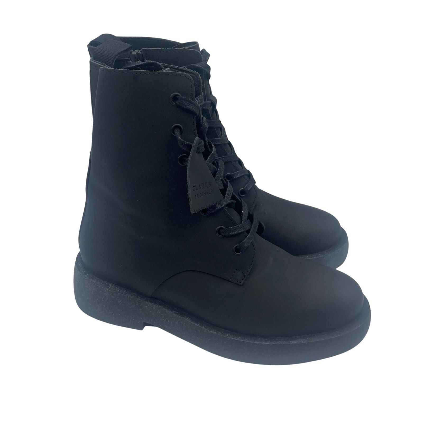 Clarks Clarks Portugal Black Leather Lace Up Tall Boots Womens 7.5 Size US 7.5 / IT 37.5 - 2 Thumbnail