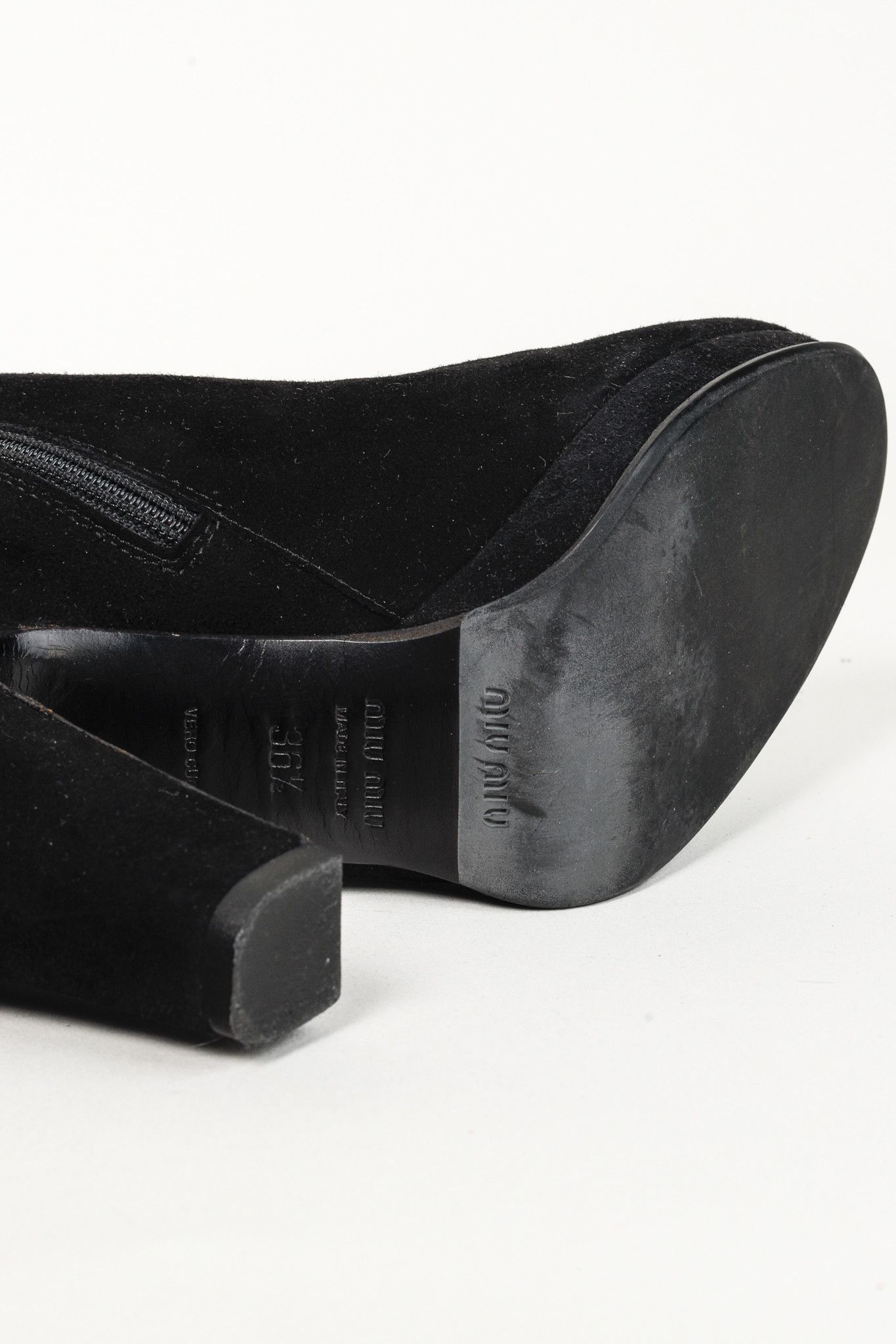 Miu Miu Miu Miu Black Suede Heel Bootie Size US 6.5 / IT 36.5 - 5 Thumbnail