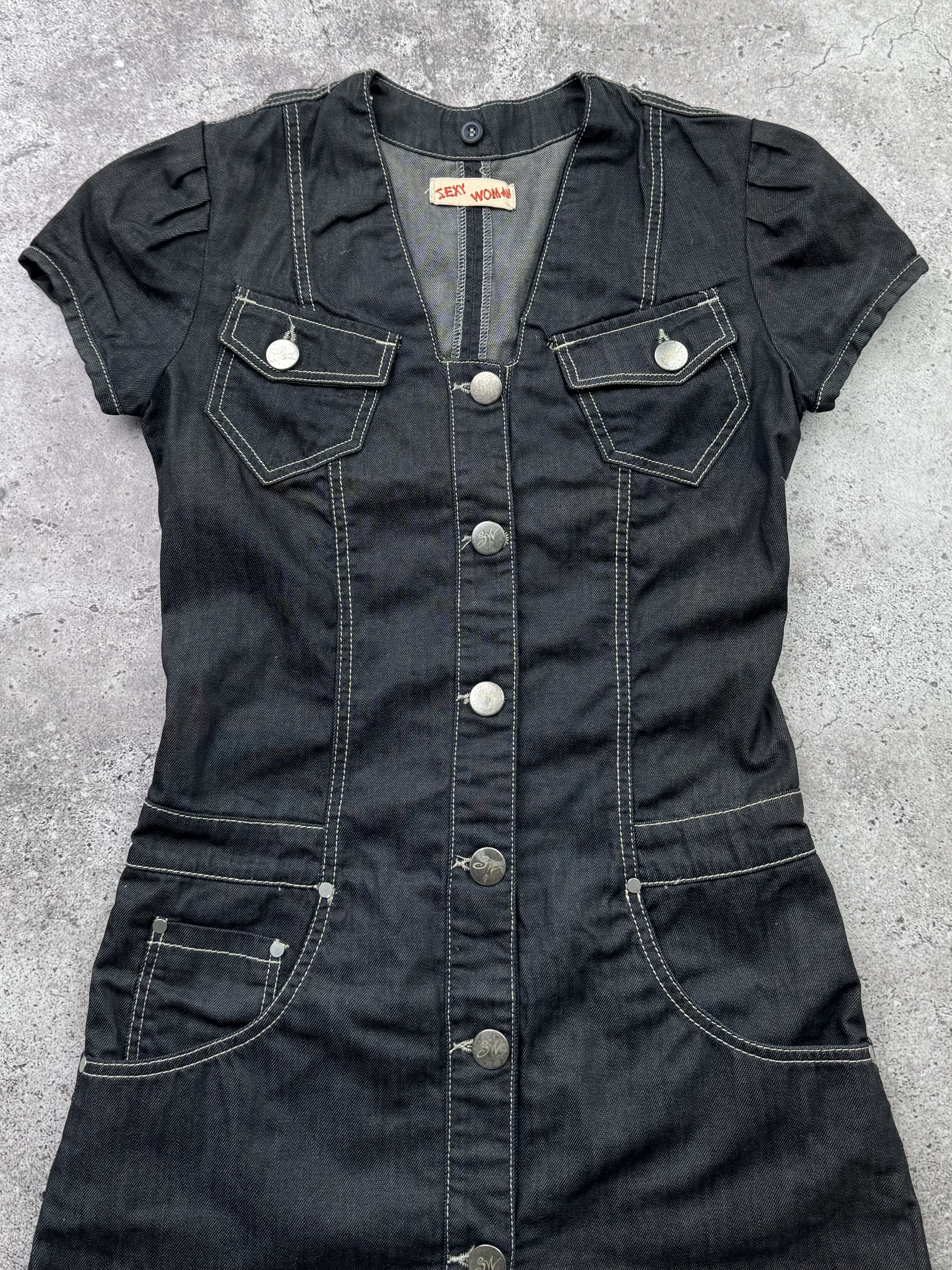 Japanese Brand Vintage Denim Dress C655(V203) Size M / US 6-8 / IT 42-44 - 2 Thumbnail