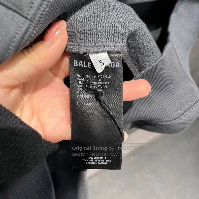Balenciaga Balenciaga Gray Logo Print Hoodie Sweatshirt. Size US S / EU 44-46 / 1 - 5 Thumbnail