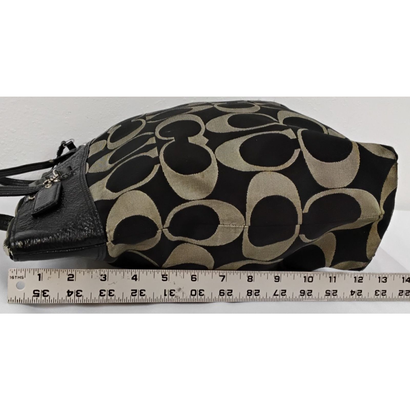 Coach Coach Signature Laura Tote Bag Black/Gray Leather F18335 Size ONE SIZE - 17 Thumbnail