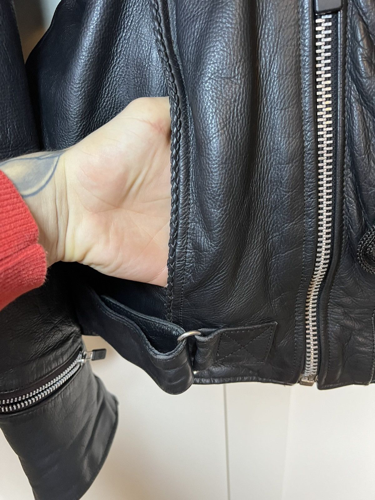 Vintage Vintage heavy leather biker jacket Size US XXL / EU 58 / 5 - 4 Thumbnail
