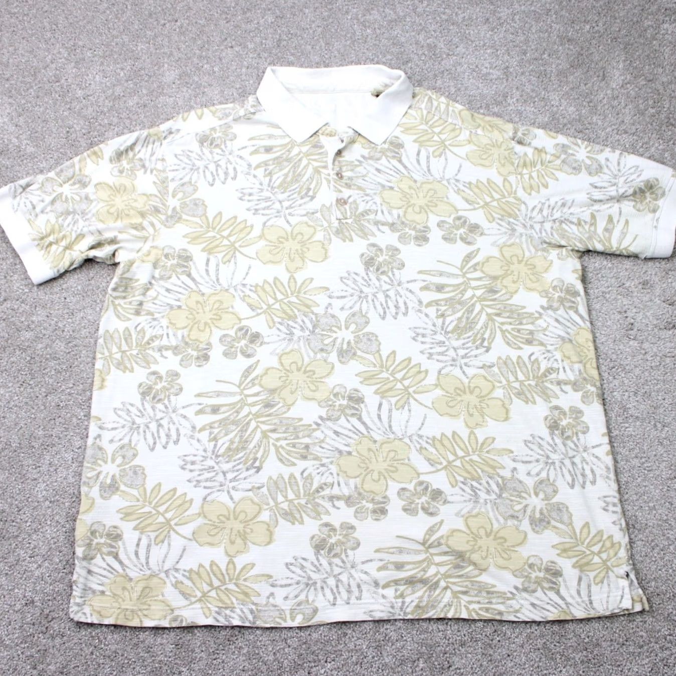 Tommy Bahama Tommy Bahama Polo Shirt Mens 2XL Beige Floral Pima Cotton/Rayon S/S Clothing Shirt Polo Polo Shirt Polo 90s Mens Men Beige Floral 2XL Size US XXL / EU 58 / 5 - 2 Thumbnail