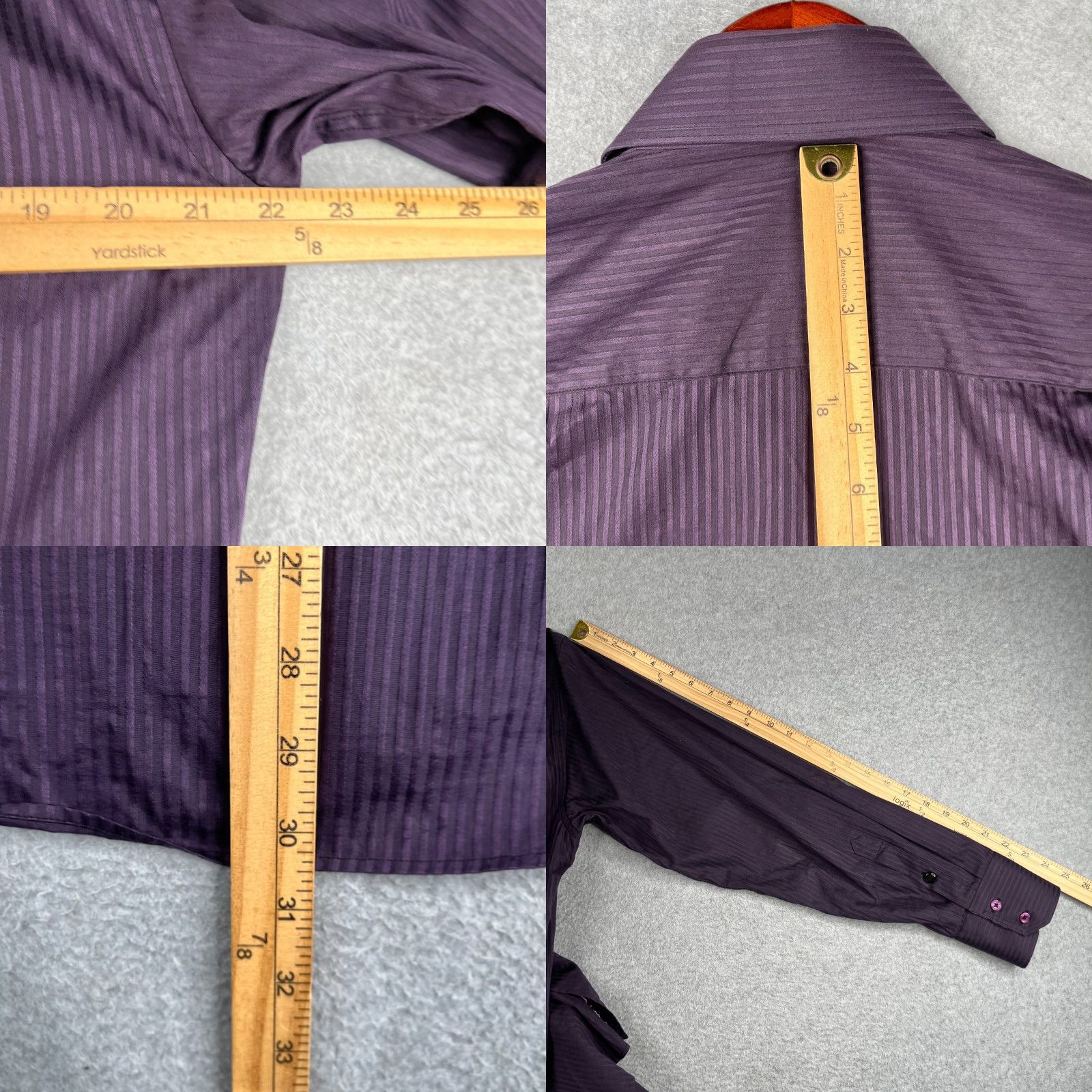 Vintage Stone Rose Black Rivet Collection Shirt M Purple Stiped Button Up Long Sleeve Size US M / EU 48-50 / 2 - 8 Thumbnail