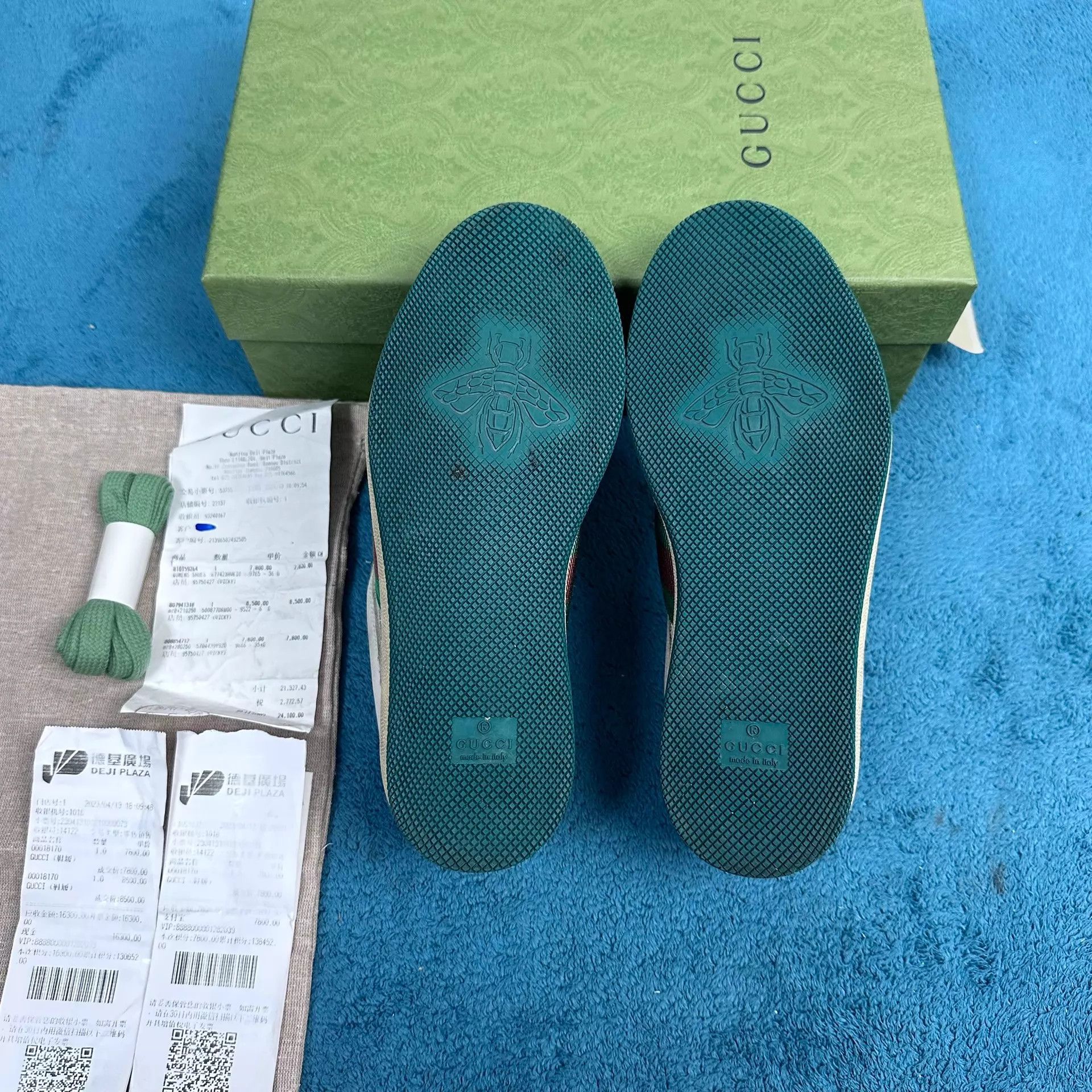 Gucci Gucci Rhyton Dirty Green Heel Tab EU 35.5 MINT Size US 5 / IT 35 - 5 Thumbnail