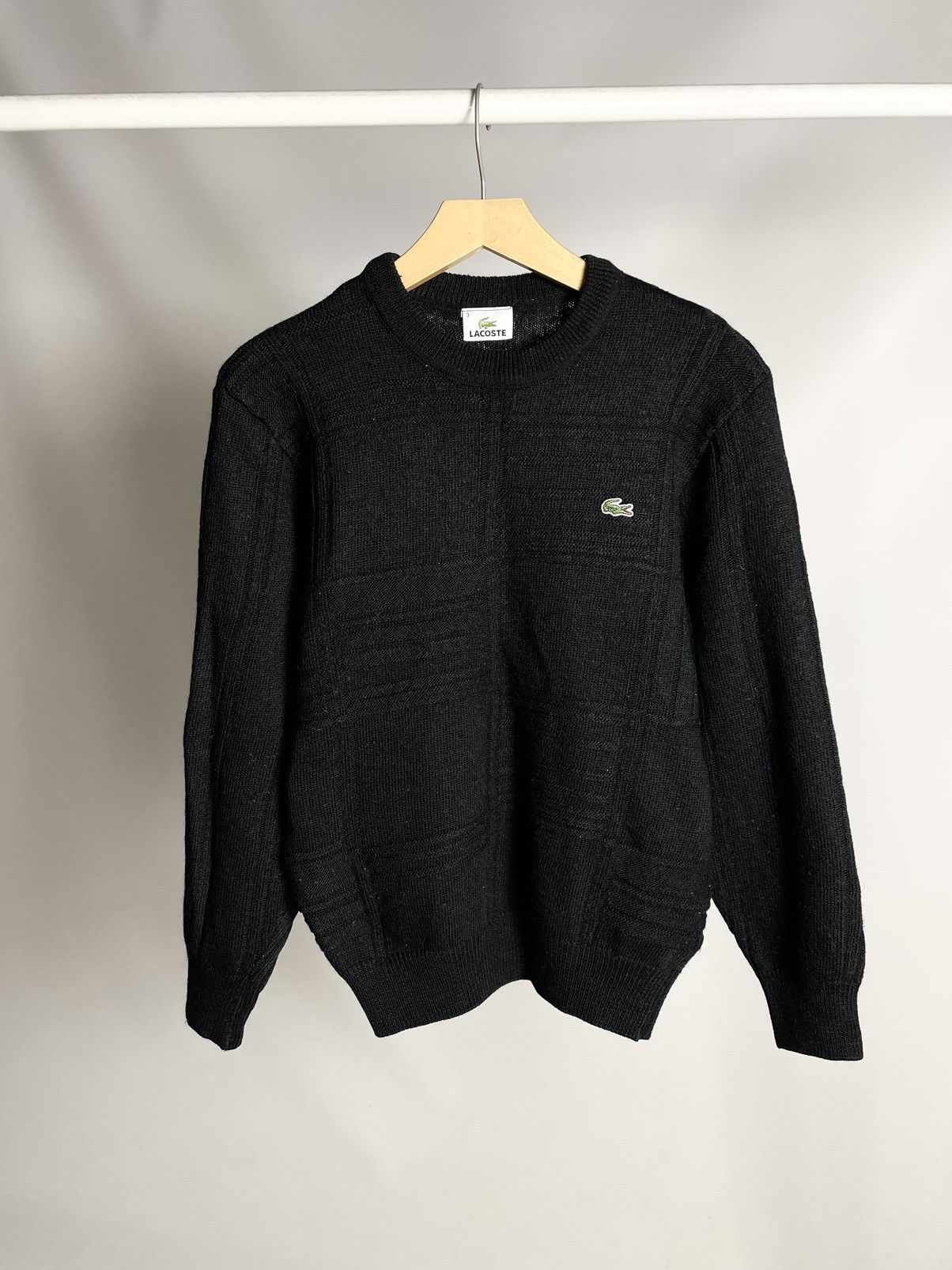 Lacoste × Vintage VINTAGE 🐈‍⬛ Lacoste Black Knitted Sweater Size US M / EU 48-50 / 2 - 1 Thumbnail