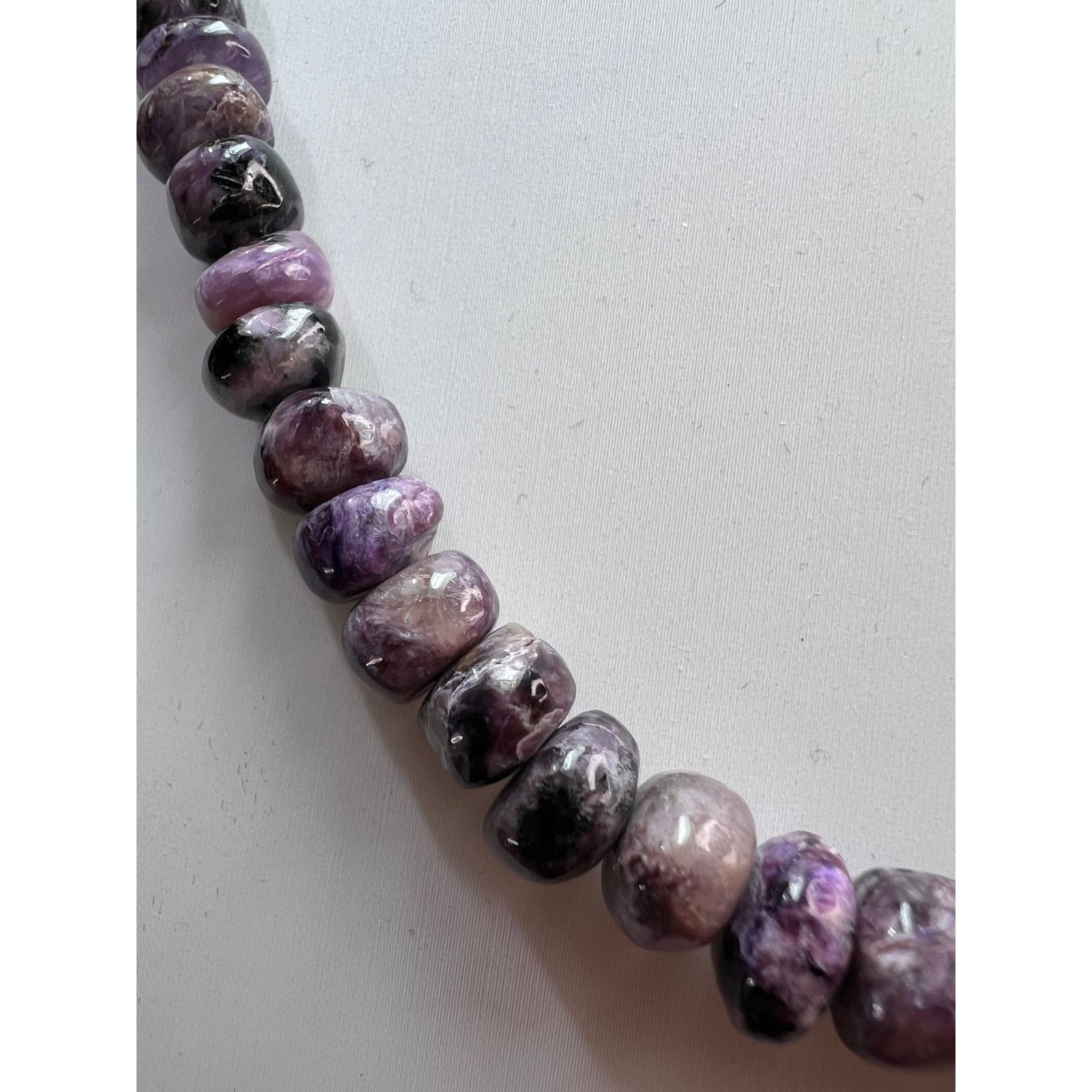 Other NEW Charoite rondelle beaded 18 inch necklace with 925 clasp Size ONE SIZE - 10 Thumbnail