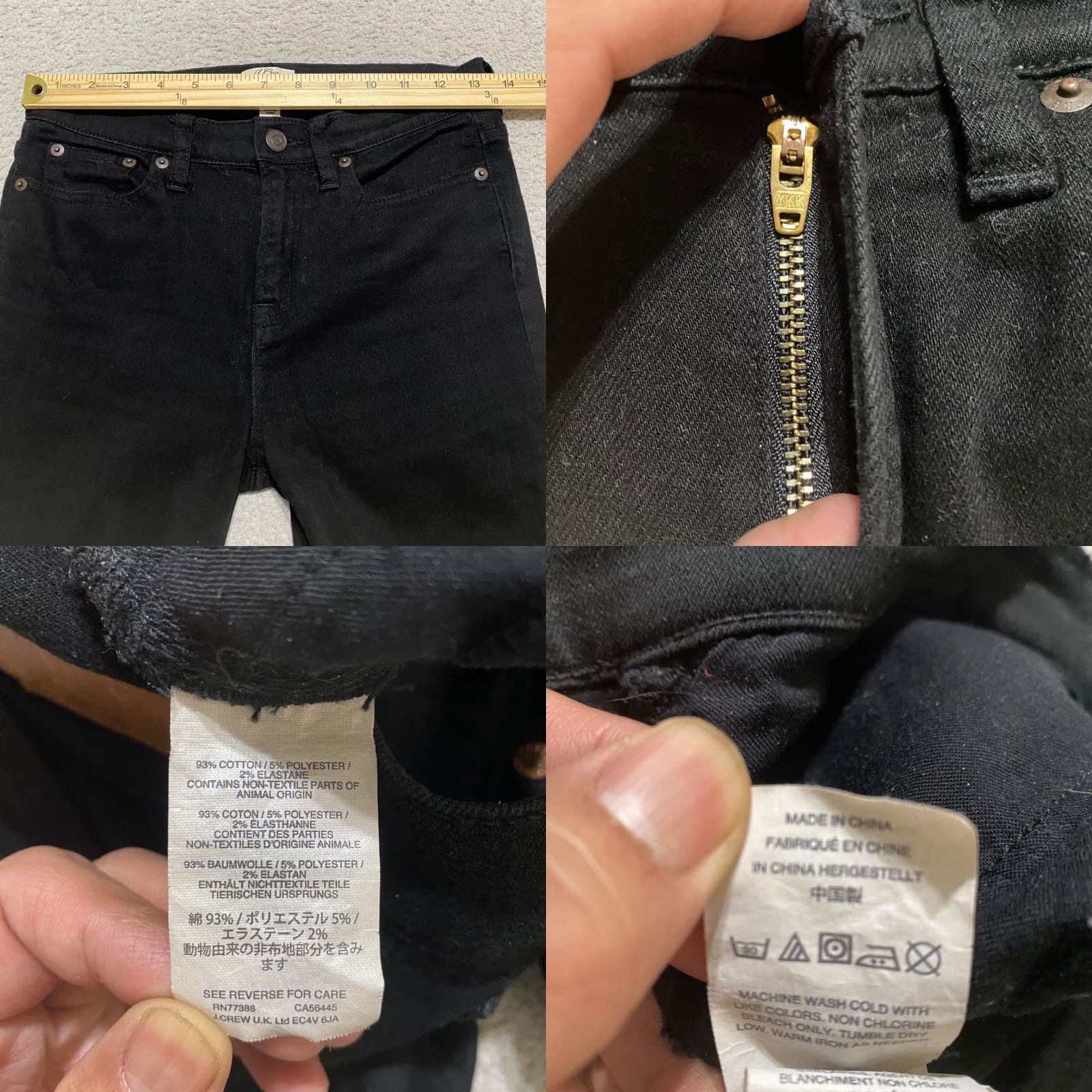 J.Crew J.CREW Lookout Jeans Womens 26 Black Dark Wash High Rise Skinny 5-Pocket Denim Pant Size 26" / US 2 / IT 38 - 8 Thumbnail