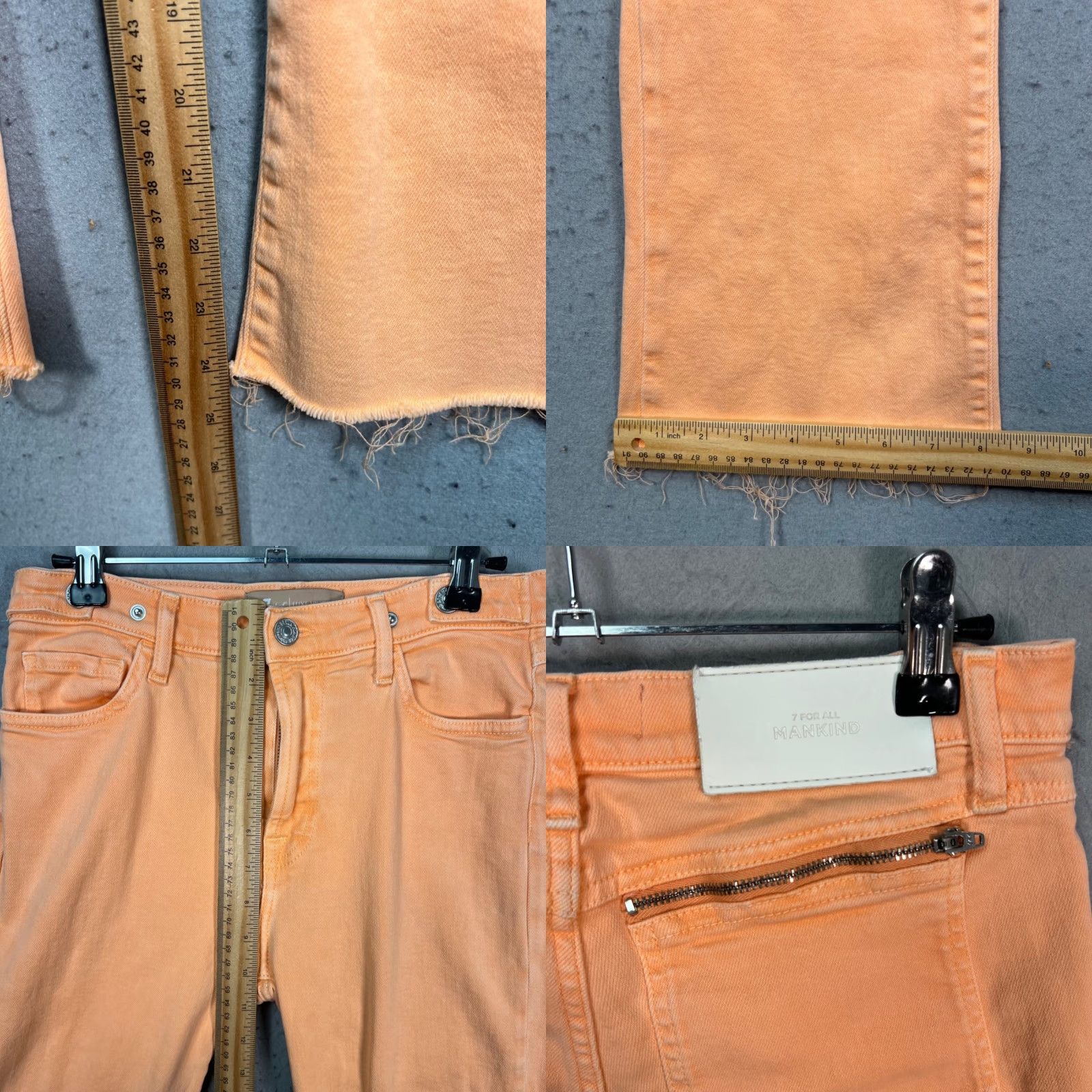 7 For All Mankind 7 For All Mankind Luxe Vintage Womens 27 Orange Jeans Bootcut 5-Pocket Zipper Front Back Denim Cotton Blend Size 27" / US 4 / IT 40 - 8 Thumbnail