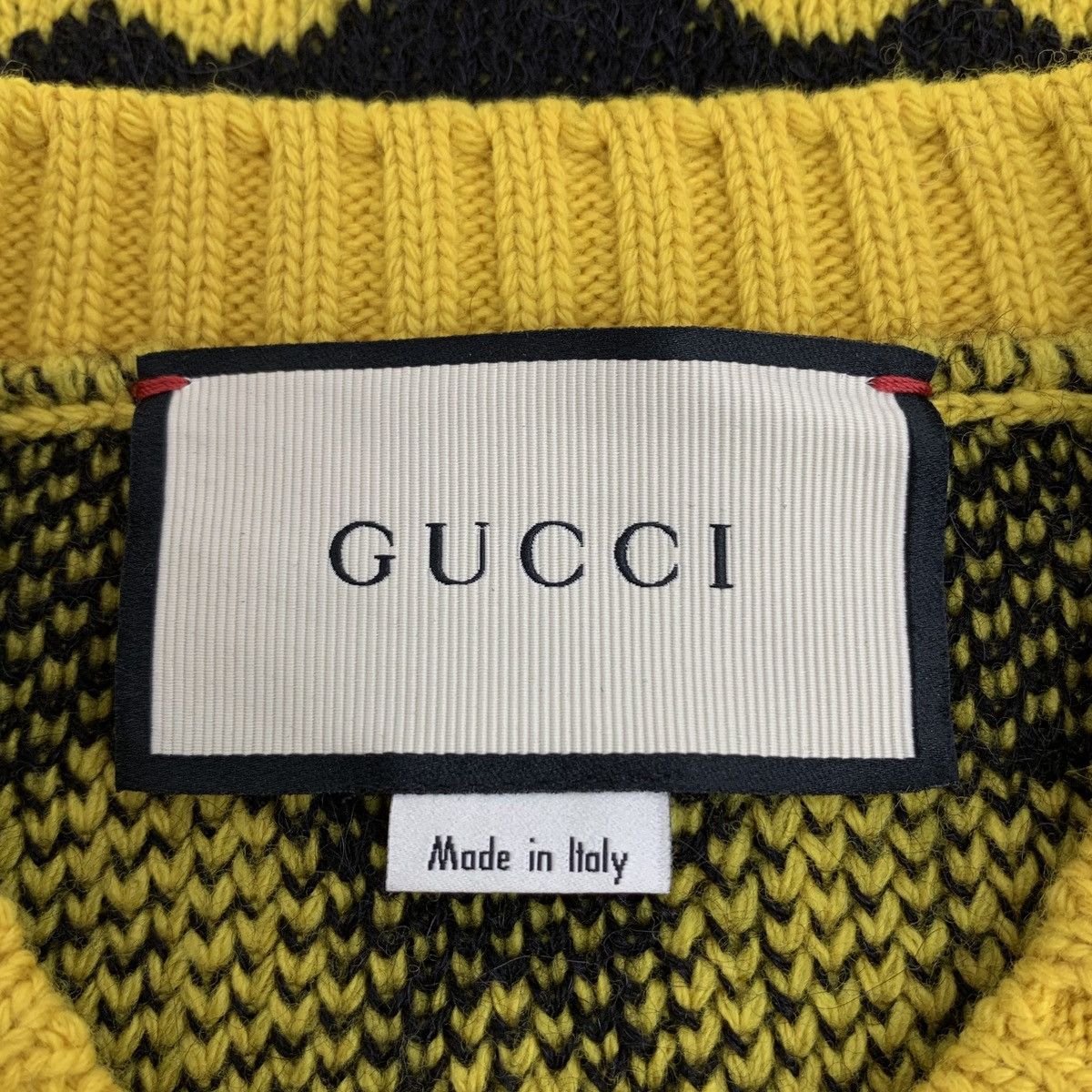 Gucci Gucci Yellow Bat Intarsia Long Sleeve Knit Sweater K26WX Size S / US 4 / IT 40 - 5 Thumbnail