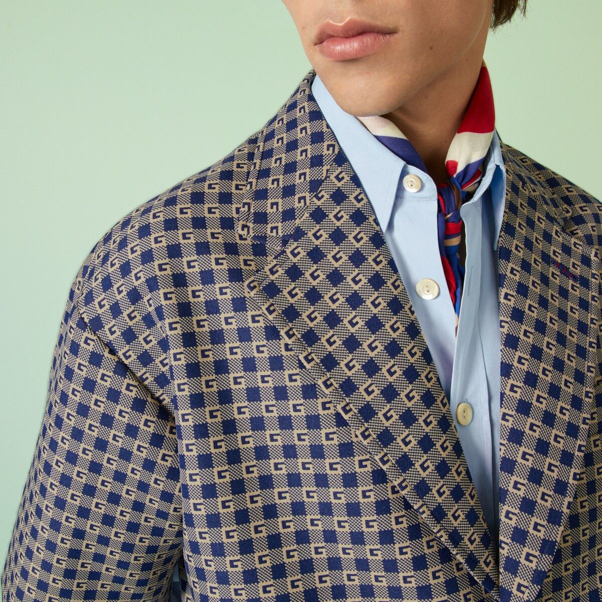 Gucci 50 L Gucci Square G Check Formal Jacket Short Sleeve Size 50L - 3 Thumbnail