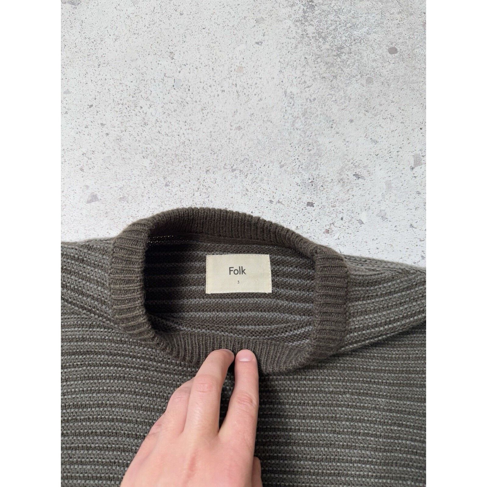 Folk Folk Men Sweater Crew Jumper Pullover Size 3 M Brown Size US M / EU 48-50 / 2 - 7 Thumbnail