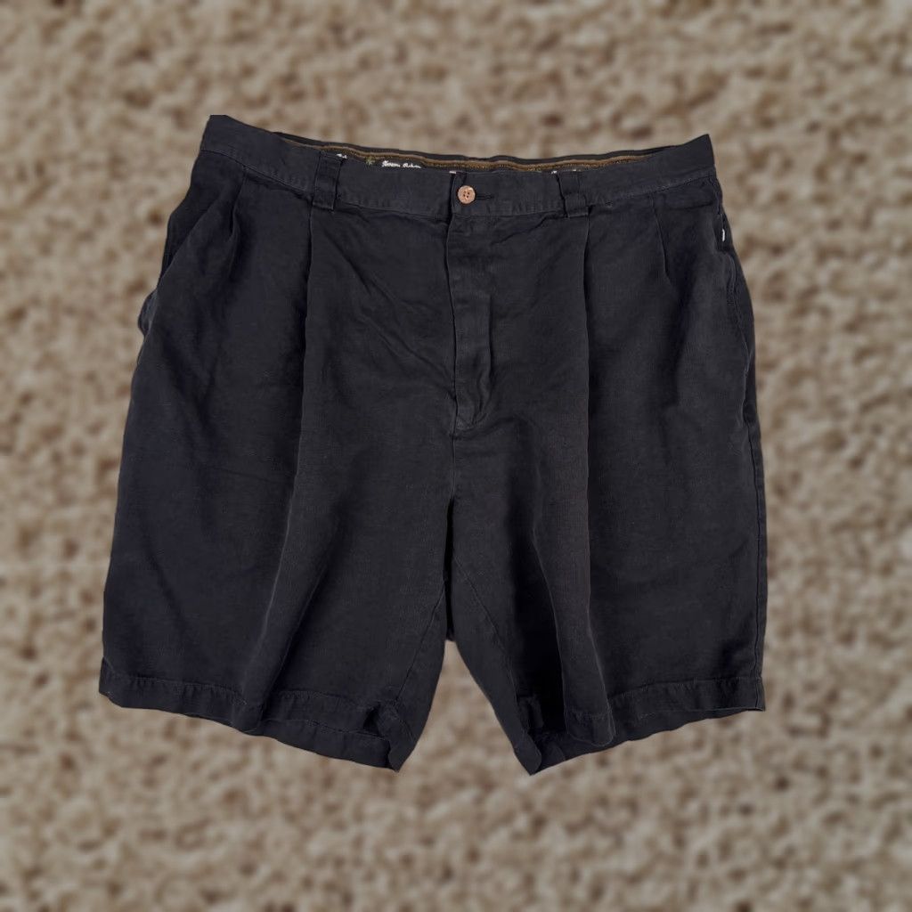 Tommy Bahama Tommy Bahama Shorts Bermuda Men 38 Black Silk Pleated Beach Golf Casual 9in Inseam 100% Silk Relaxed Logo Pockets Aloha Beach Designer Mens Size US 38 / EU 54 - 1 Thumbnail