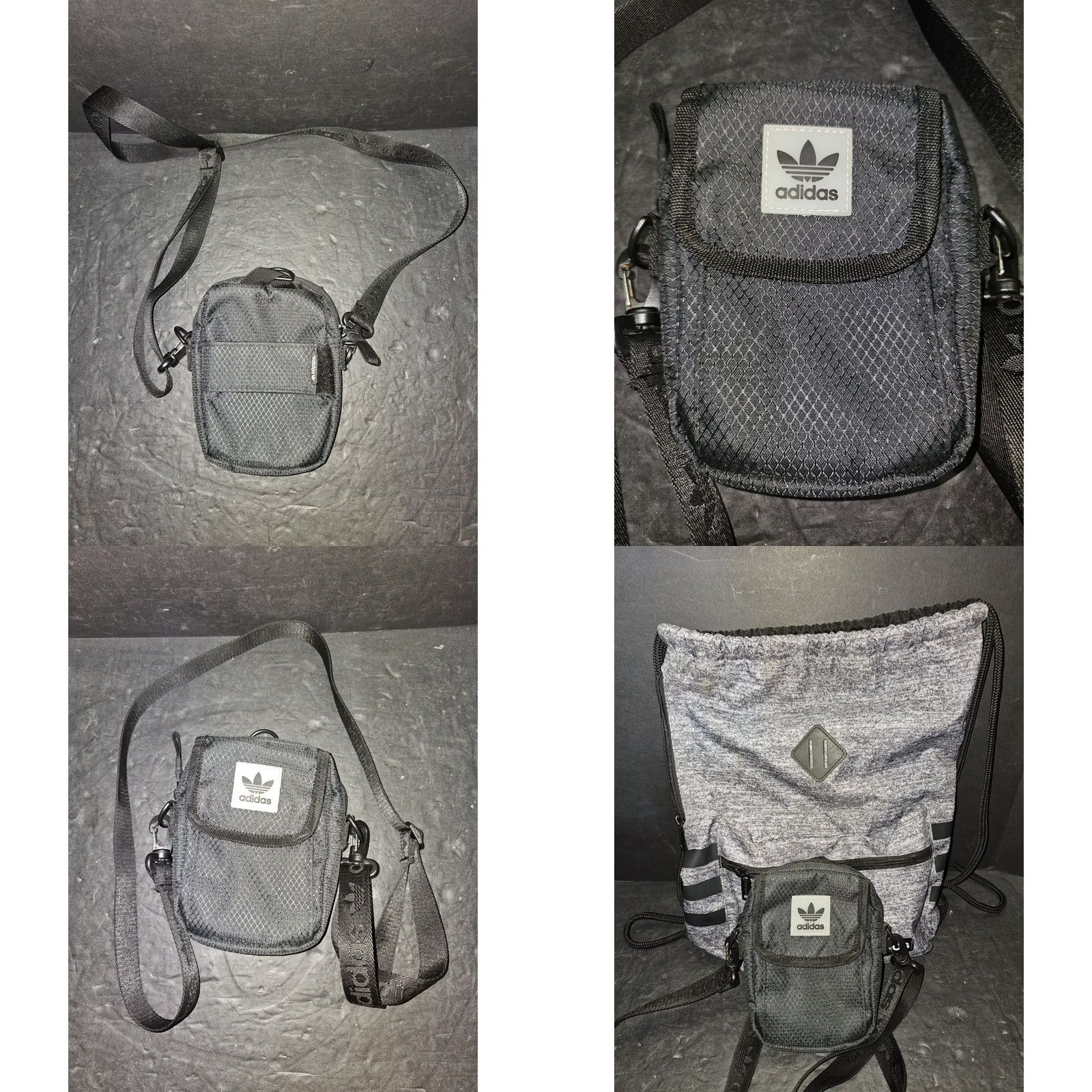 Adidas Adidas Alliance II Sackpack Drawstring Sling Bag Crossbody Bag Pockets Gray Polyester Size ONE SIZE - 10 Thumbnail