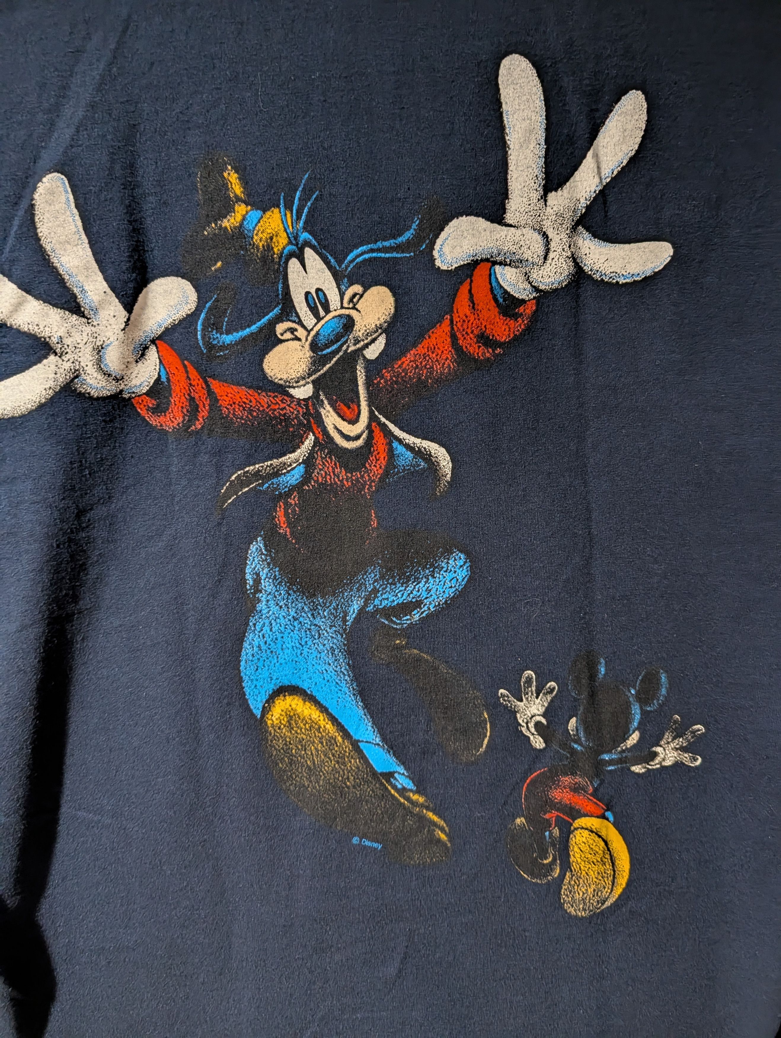 Disney vtg 90s WALT DISNEY MICKEY MOUSE GOOFY 2-SIDED T-Shirt LARGE Size US L / EU 52-54 / 3 - 5 Thumbnail