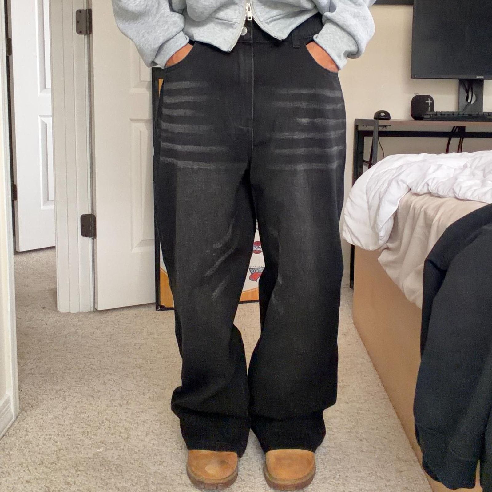 Other Washed black baggy jeans Size US 30 / EU 46 - 1 Thumbnail