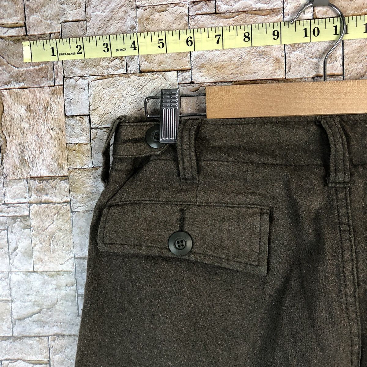 Japanese Brand Back Number Brown Cargo Multipocket Pants #A1162 Size US 27 - 18 Thumbnail