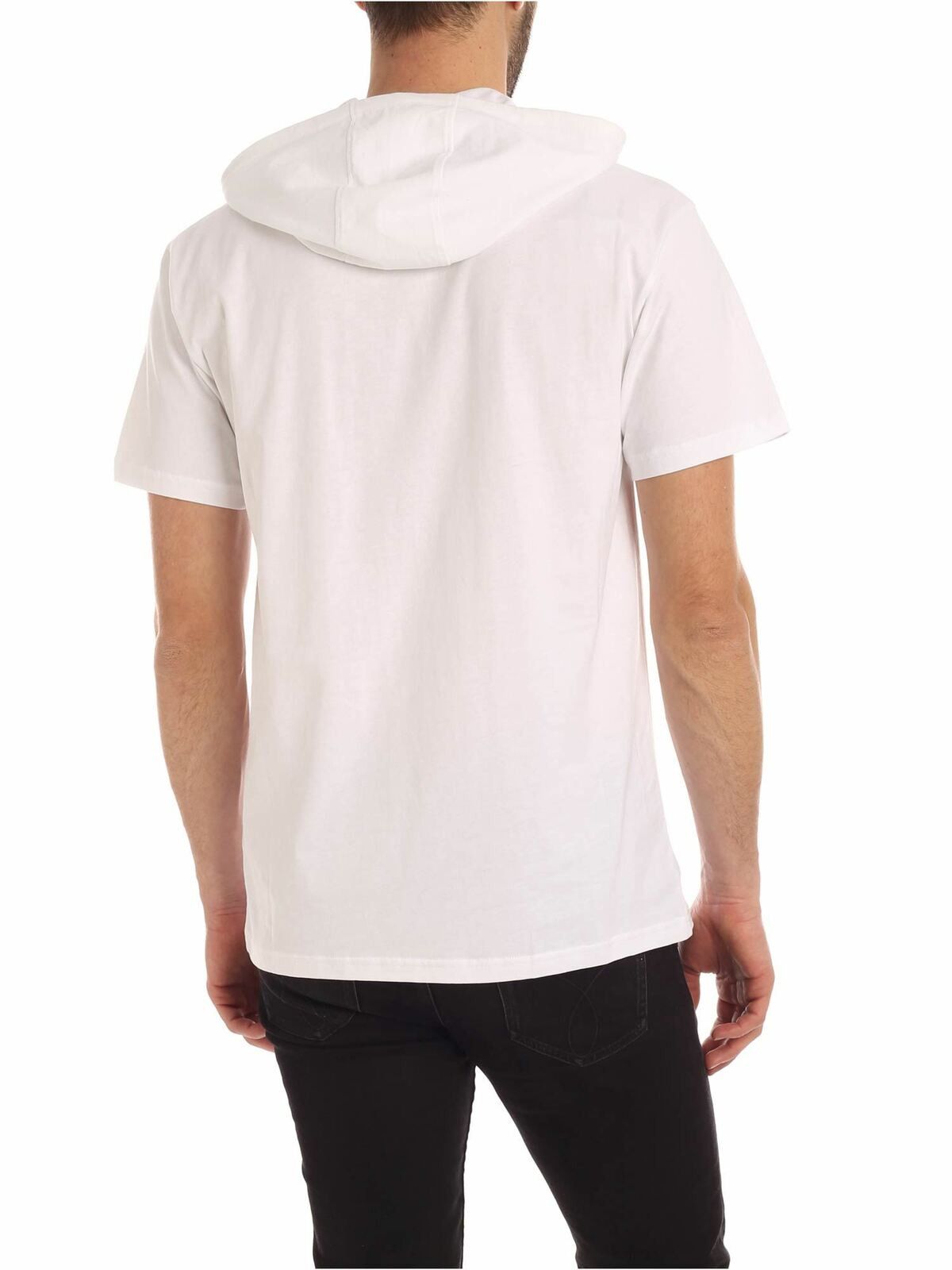 Moschino o1y0225 Logo Hooded T-Shirt in White Size US S / EU 44-46 / 1 - 4 Thumbnail