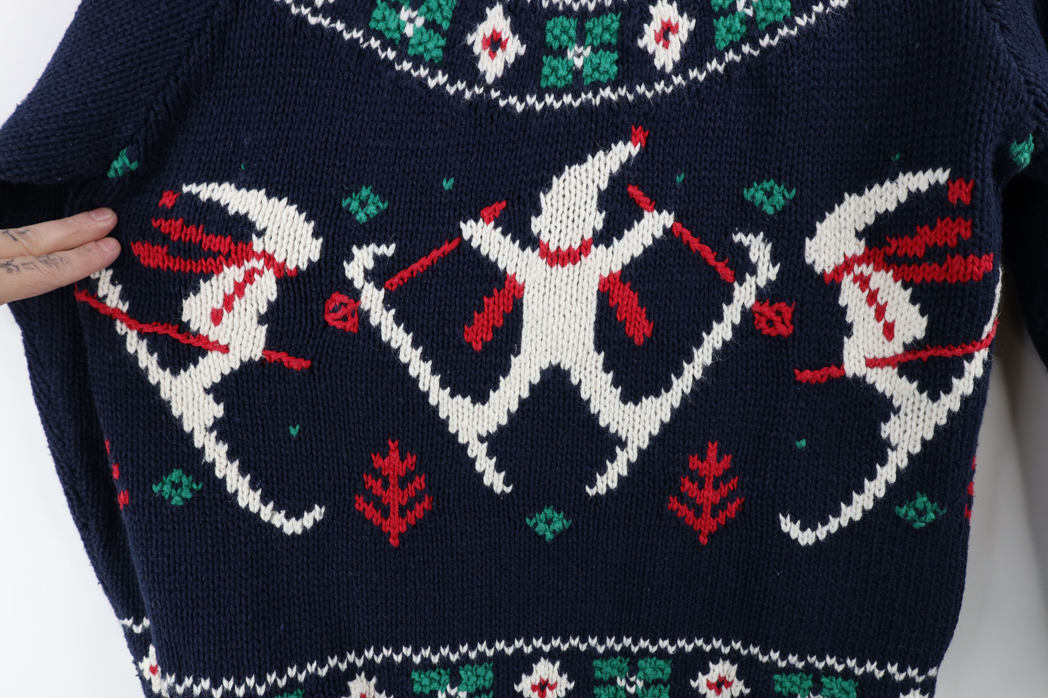 Vintage Vintage 90s Streetwear Snowflake Skiing Marled Sweater Size S / US 4 / IT 40 - 4 Thumbnail