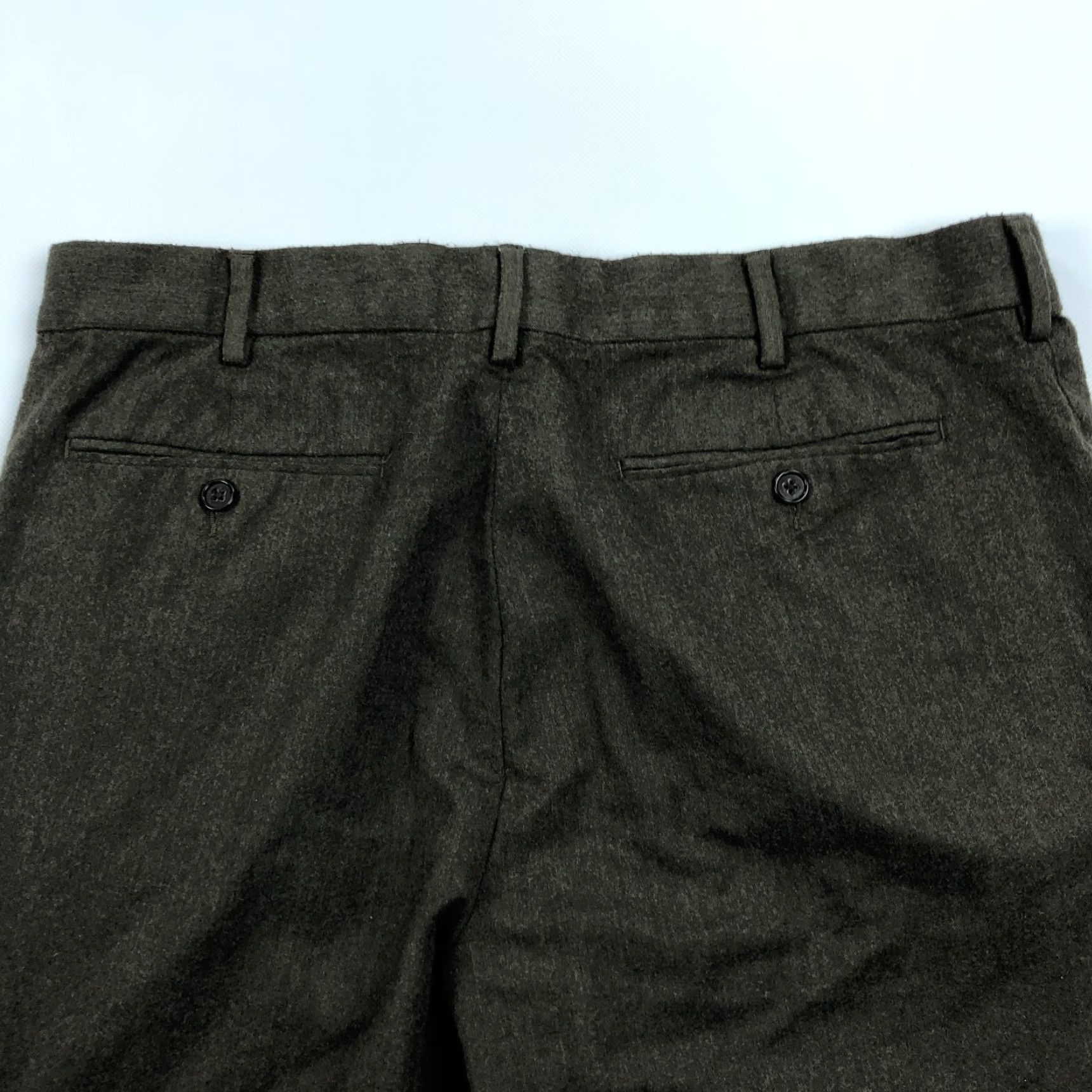 Banana Republic Banana Republic Dress Pants Wool Olive Green 36x30 Men Regular Flat Front Cuffed Pockets 120s 36x30 Vintage: No Size US 36 / EU 52 - 4 Thumbnail