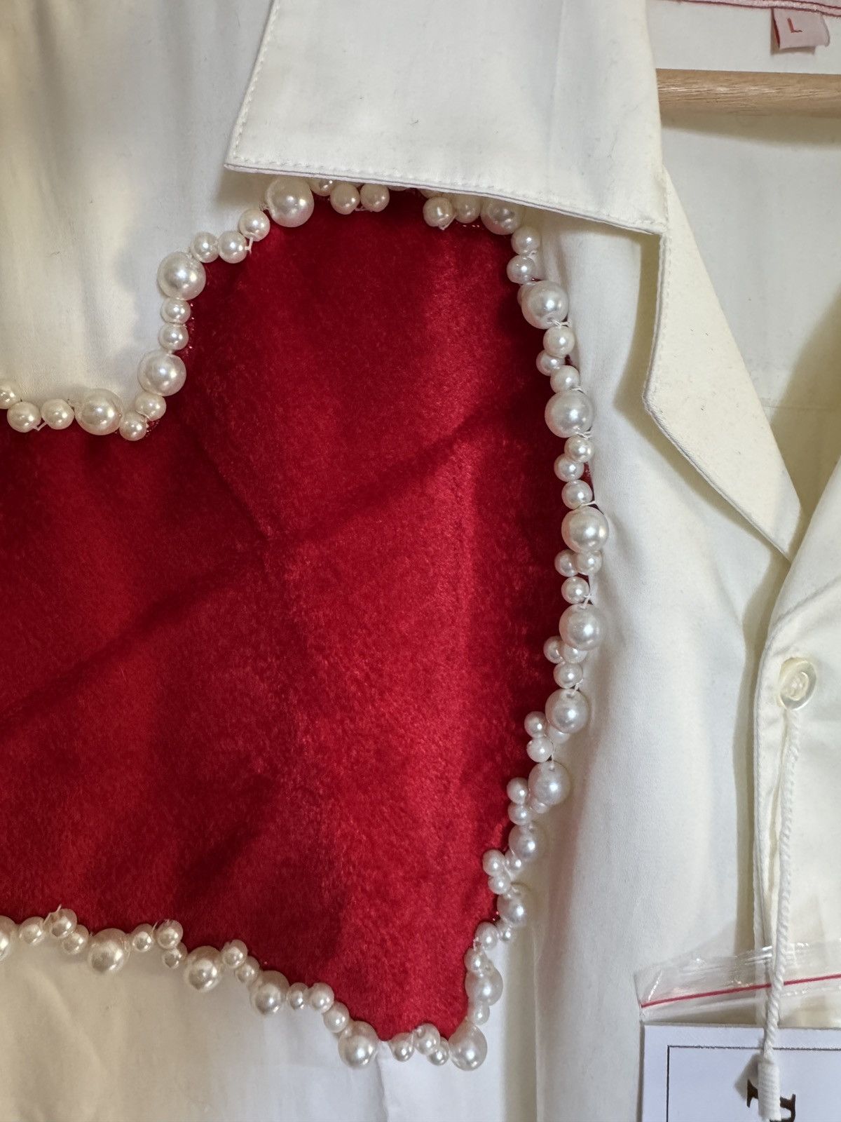 Other Perte D'ego Camp Collar Embellished Hearts and Pearl Shirt Size US L / EU 52-54 / 3 - 3 Thumbnail