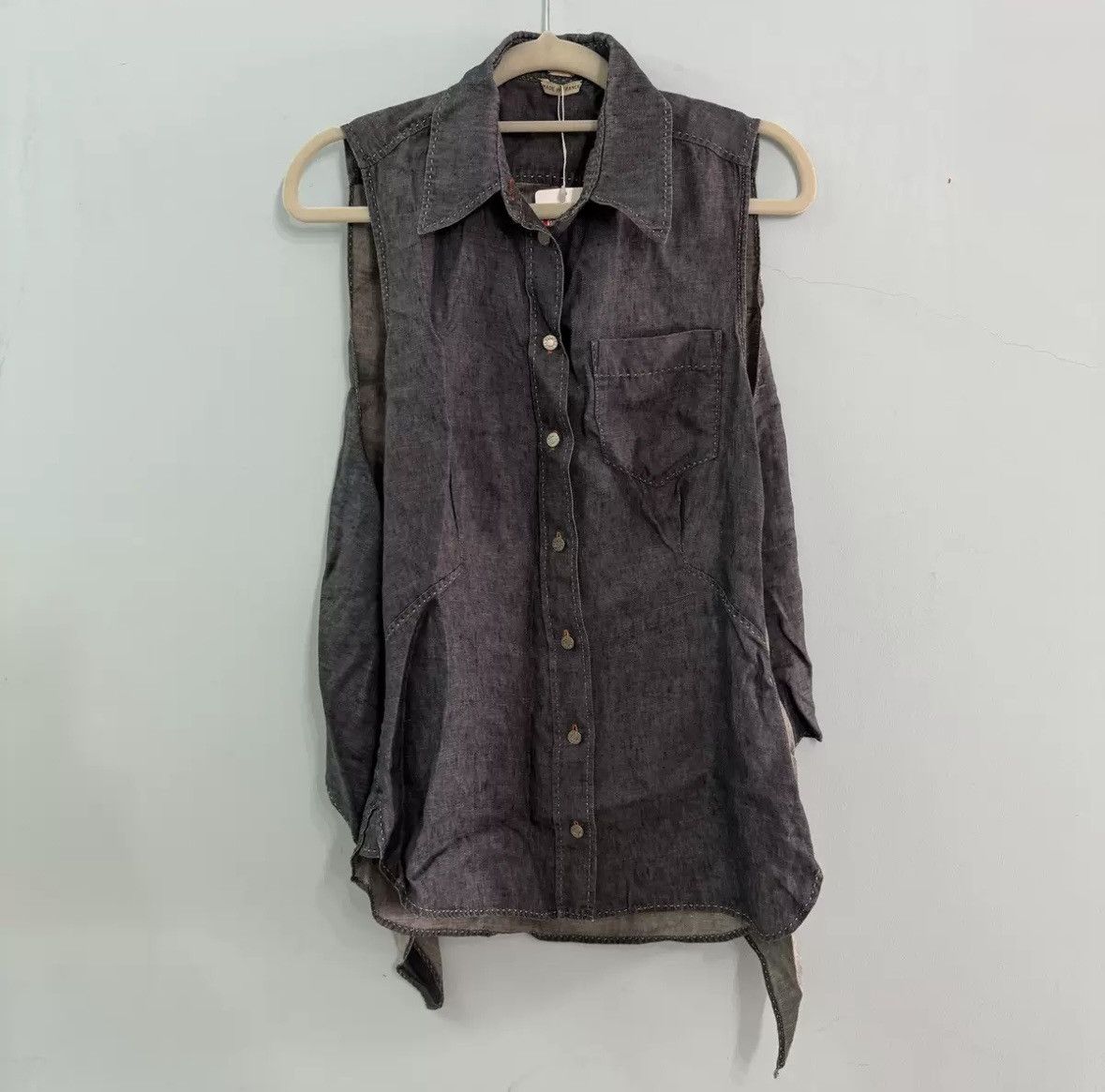 Hermes Hermes denim sleeveless shirt Size US S / EU 44-46 / 1 - 1 Thumbnail