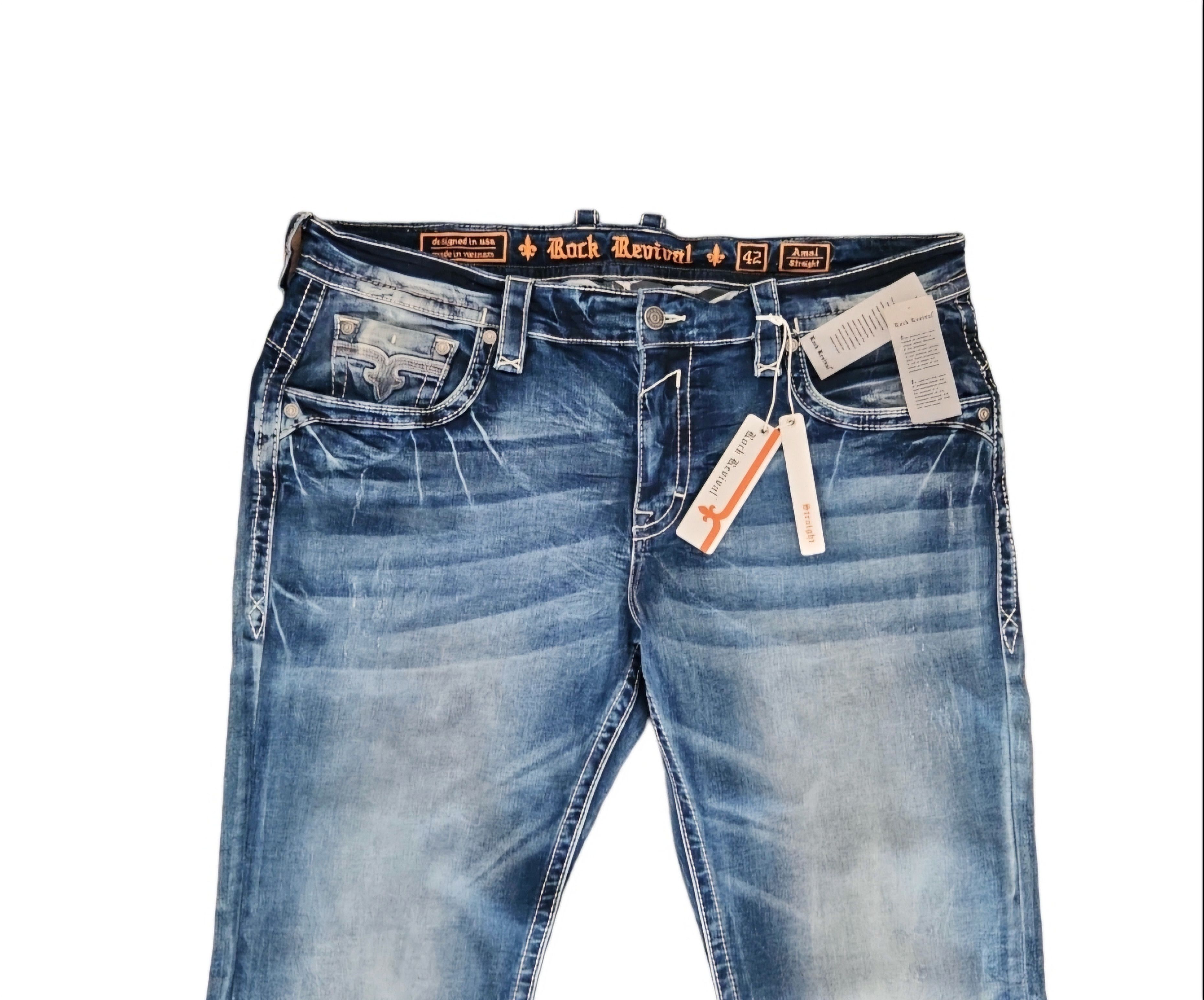 Rock Revival Rock Revival Amal Straight jeans Stretch Dark Wash $220 42 Size US 42 / EU 58 - 11 Thumbnail