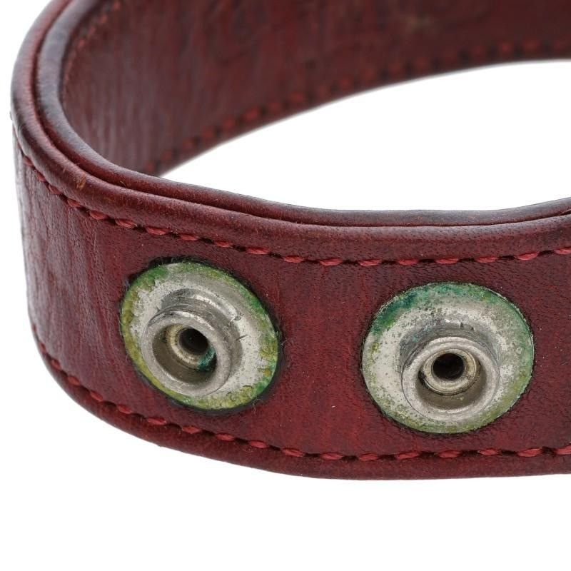 CHROME HEARTS 3 BUTTON 2 SNAP LEATHER BRACELET bangle