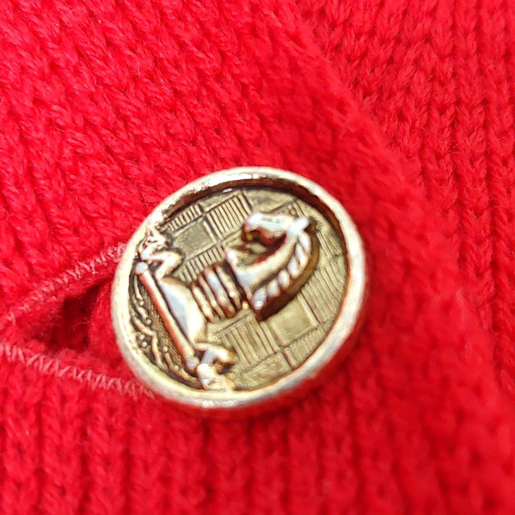 Vintage VINTAGE LeRoy Knitwear Cardigan Sweater S Red Virgin Wool Cardigan V Neck Button Size S / US 4 / IT 40 - 4 Thumbnail