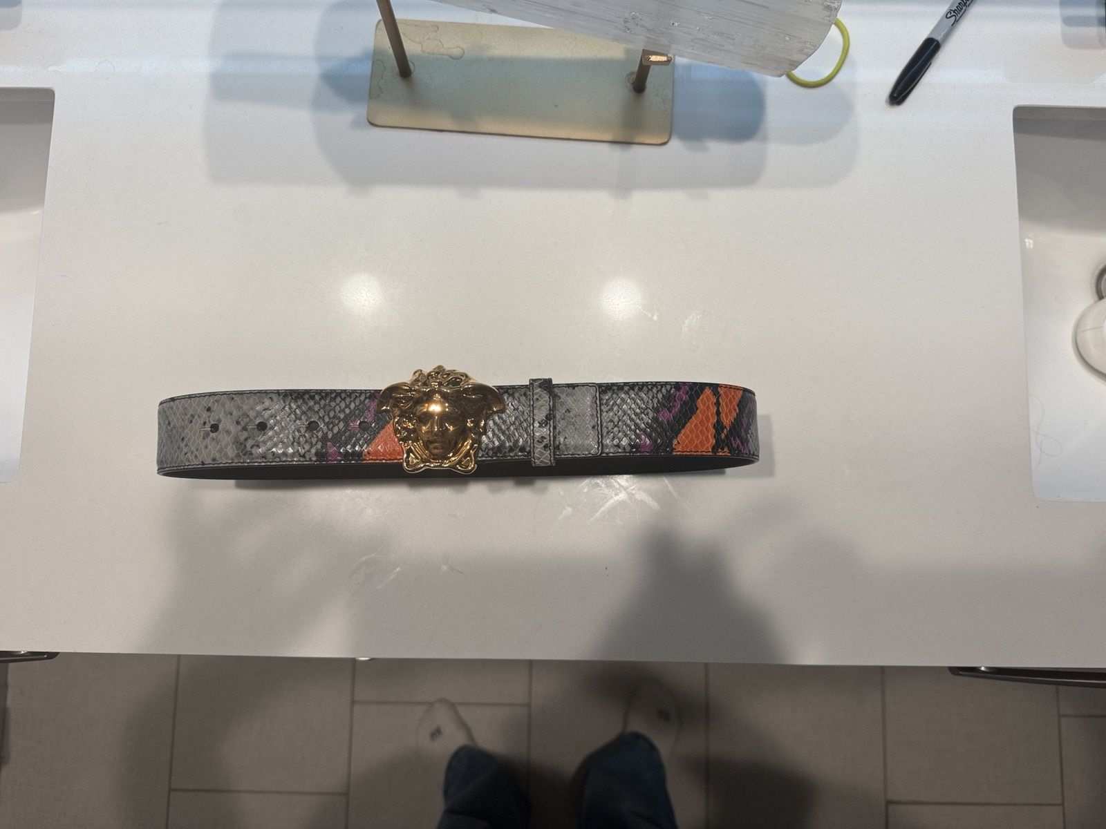 Versace Versace Black, Gray, Orange, Magenta Women's Belt Size ONE SIZE - 3 Thumbnail