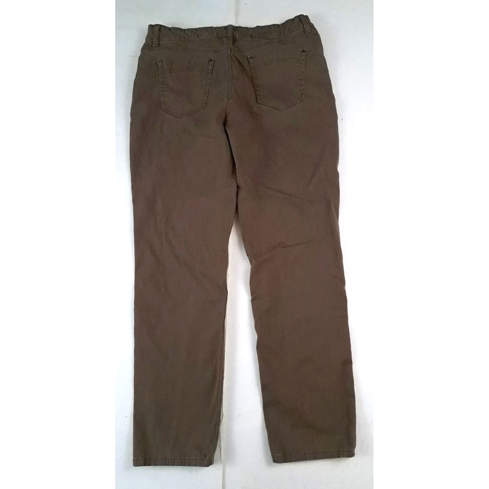 Vintage Bandolino Woman Pants Canvas Khakis 34 in Waist 31 in Inseam 16 Regular Brown 100% Cotton Walking Activewear Womens Size 38" / US 16 / IT 52 - 5 Thumbnail