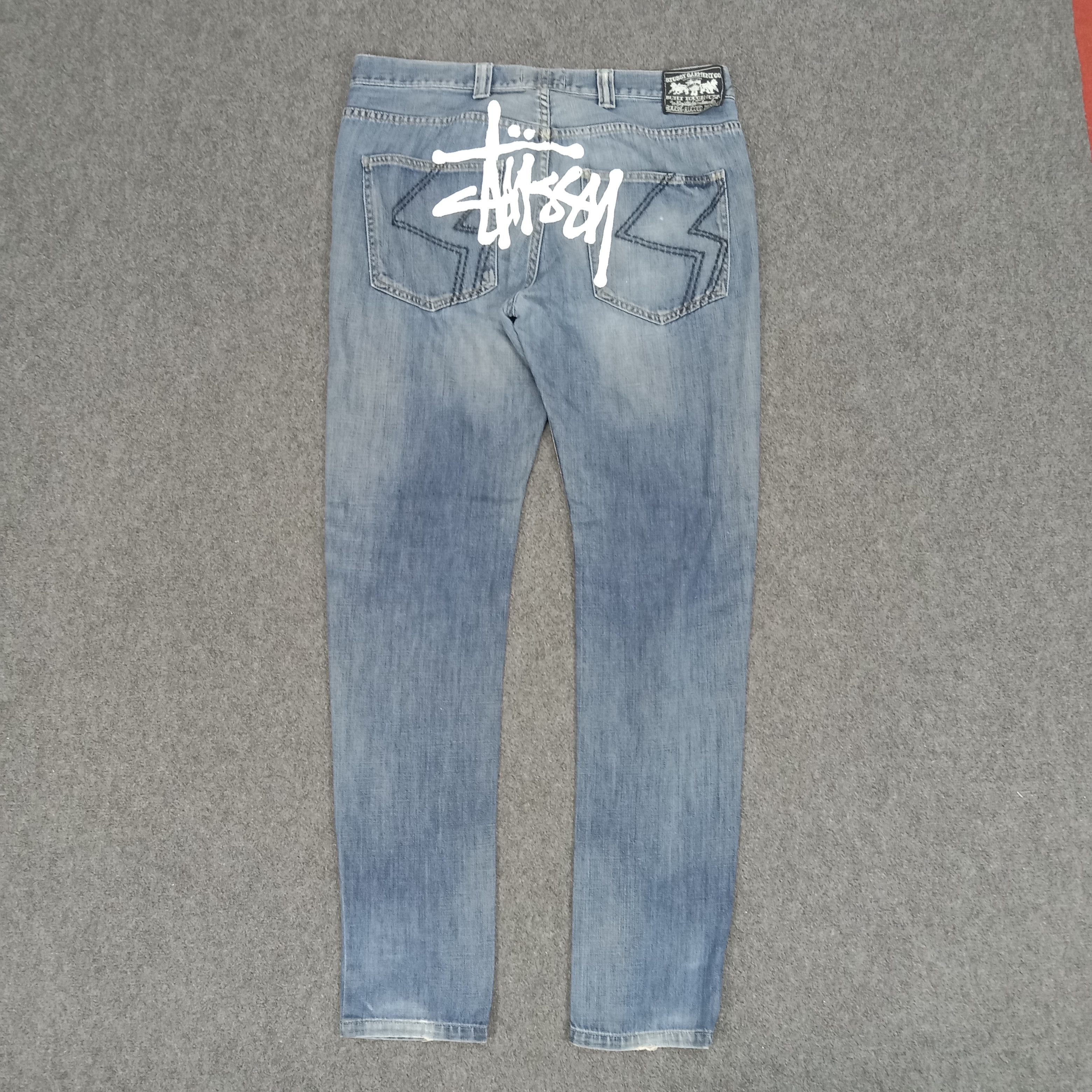 Stussy × Vintage Stussy American Style Custom Logo Denim Jeans Size US 35 - 1 Thumbnail