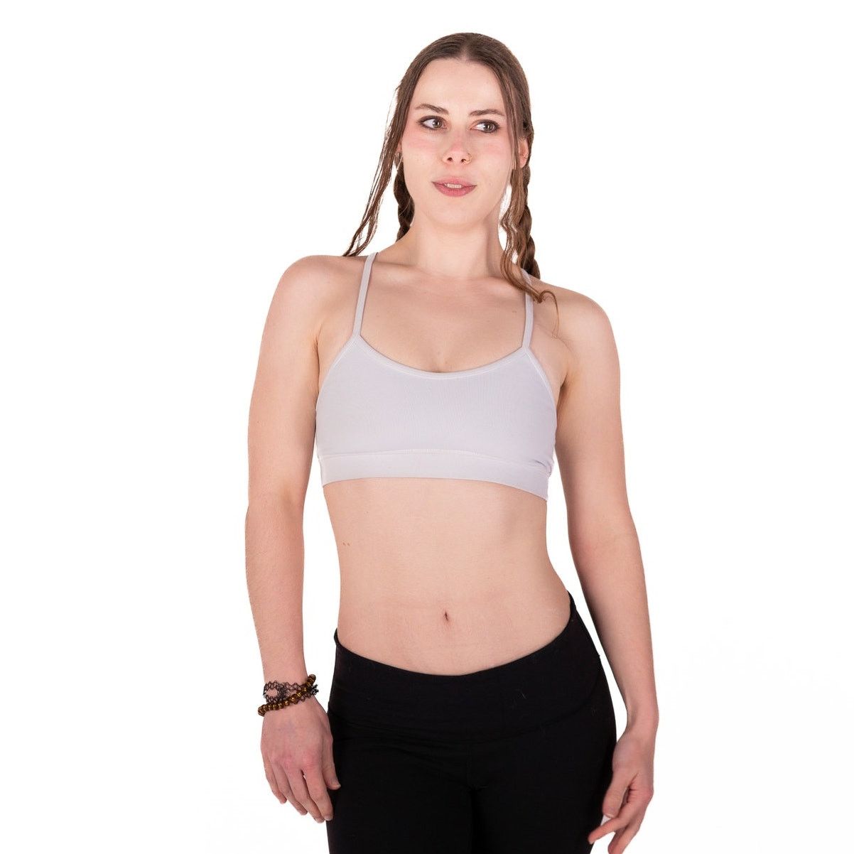 Lululemon Lululemon Flow Y White Sports Bra Light With Mesh Insert Size ONE SIZE - 1 Thumbnail