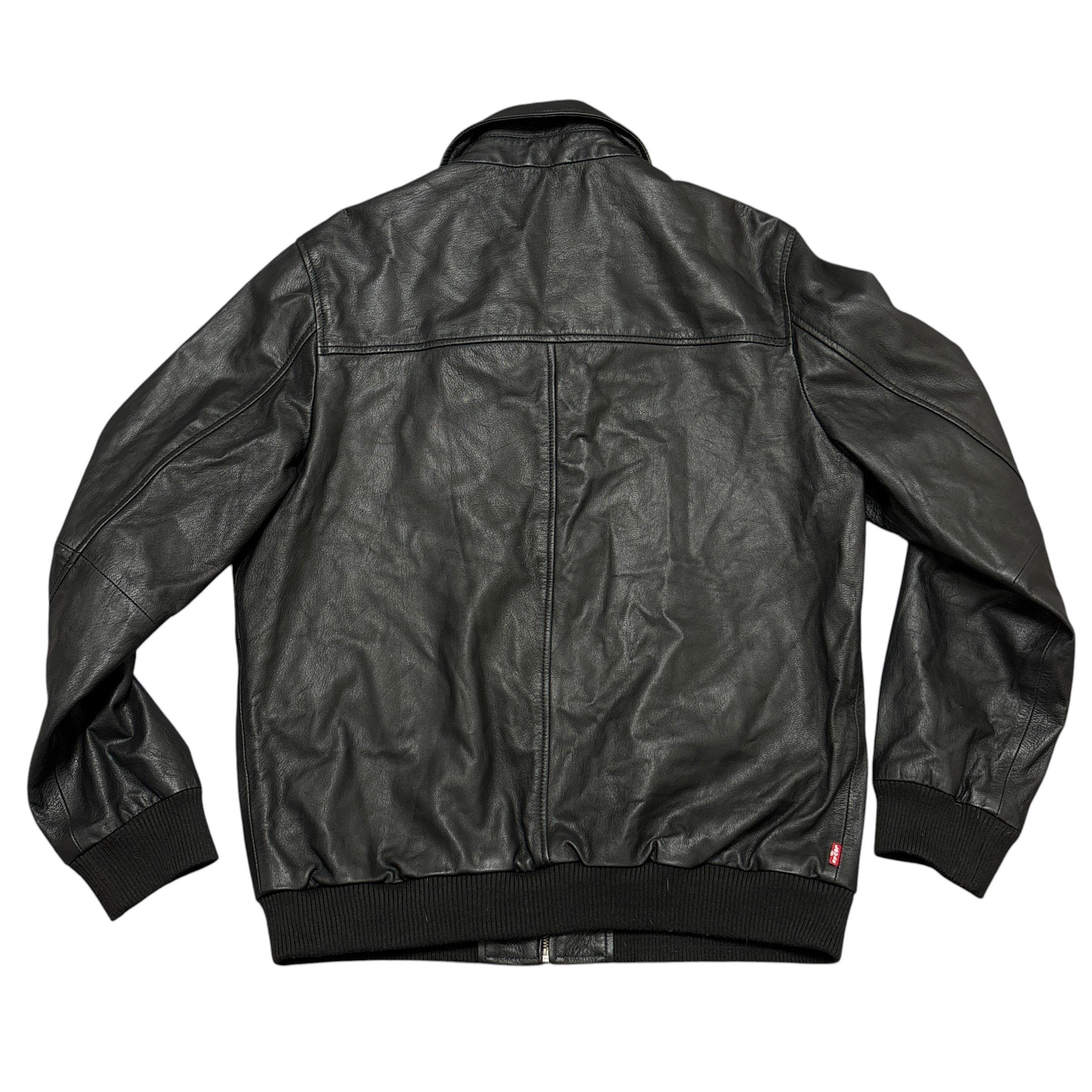 Levi's Levi's Goat Leather Jacket Aviator Bomber Jacket Zip Pockets Size US L / EU 52-54 / 3 - 3 Thumbnail