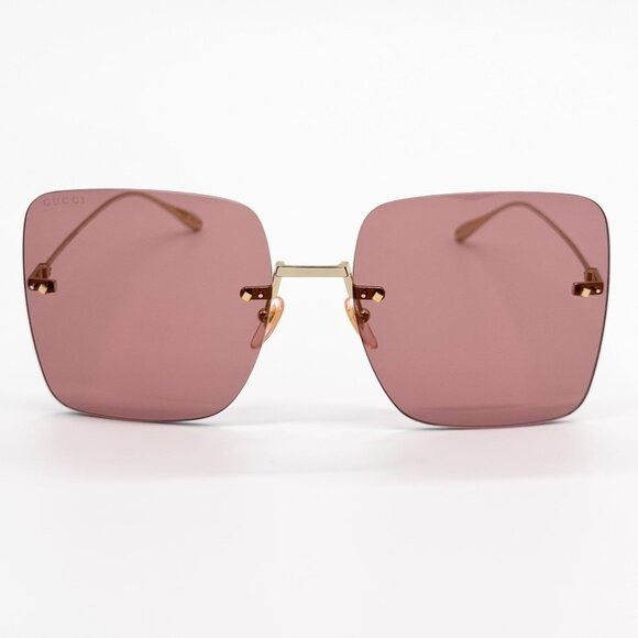 Gucci NEW GUCCI SUNGLASSES GG1147S 005 GOLD/PINK WOMEN EYEWEAR Size ONE SIZE - 6 Thumbnail