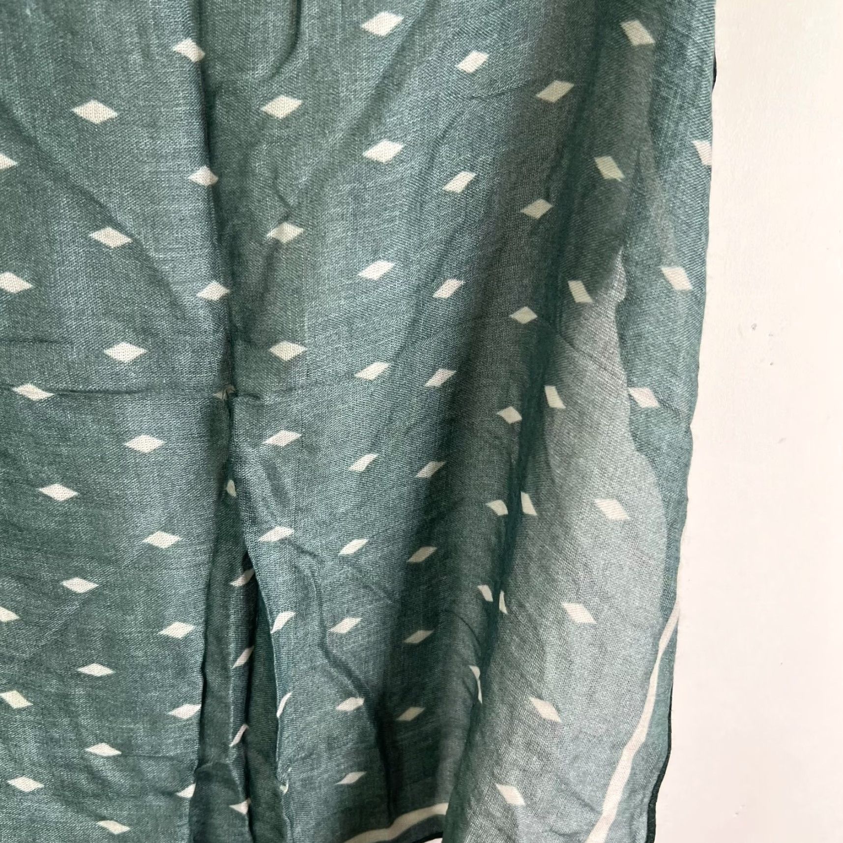 Vintage VINTAGE Agnes & Dora Women Scarf Square Neckerchief 26 Inch Green Geometric Classic 20X20 inch Size ONE SIZE - 5 Thumbnail