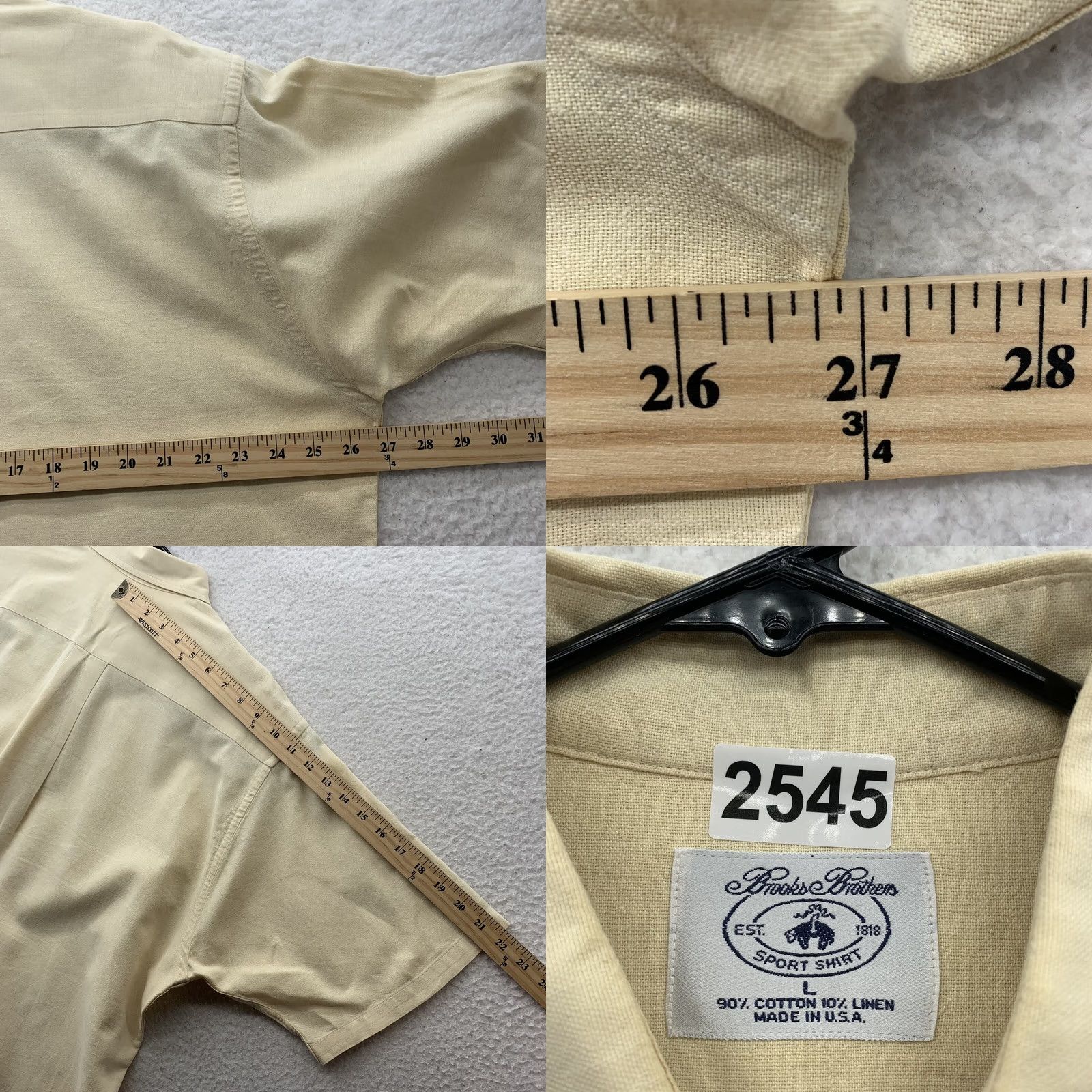 Brooks Brothers VINTAGE Brooks Brothers Sport Shirt Mens Large L Yellow Linen Blend USA Made Preppy Comfort Short Sleeve Button-Down Collared Size US L / EU 52-54 / 3 - 8 Thumbnail