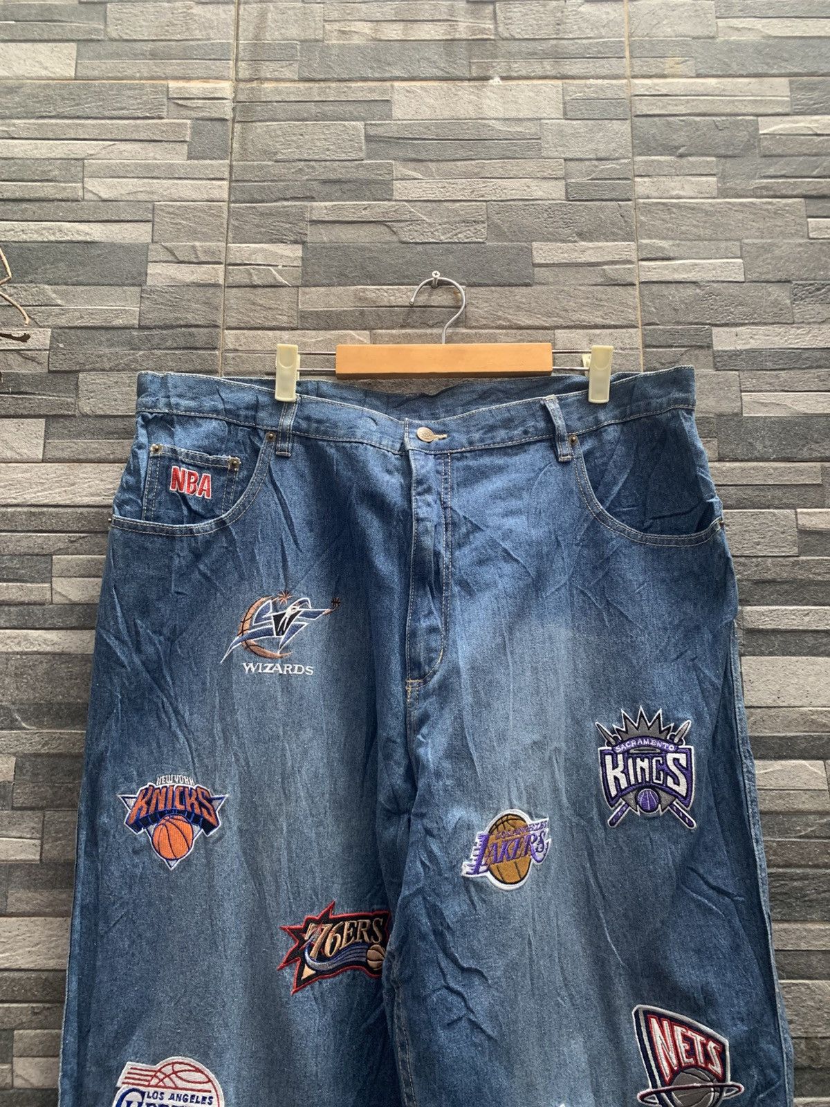 NBA Vintage NBA Unk Embroidery All Team Baggy Pants Size US 40 / EU 56 - 5 Thumbnail