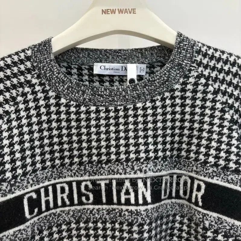 Dior Dior Black Houndstooth Knit Pullover Sweater . Size M / US 6-8 / IT 42-44 - 2 Thumbnail