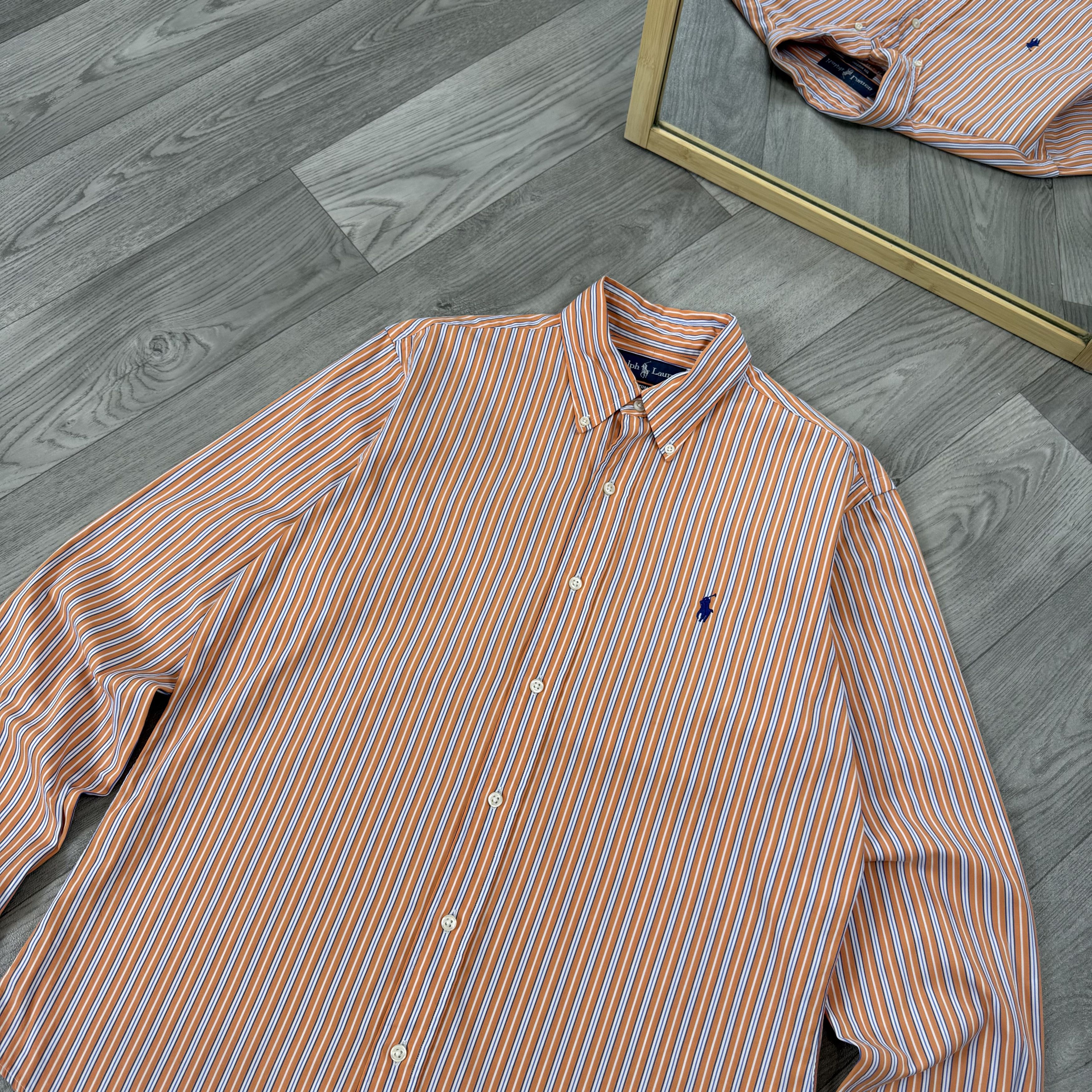 Polo Ralph Lauren Vintage Polo Ralph Lauren 90s Orange Striped Button Up Shirt Size US M / EU 48-50 / 2 - 4 Thumbnail