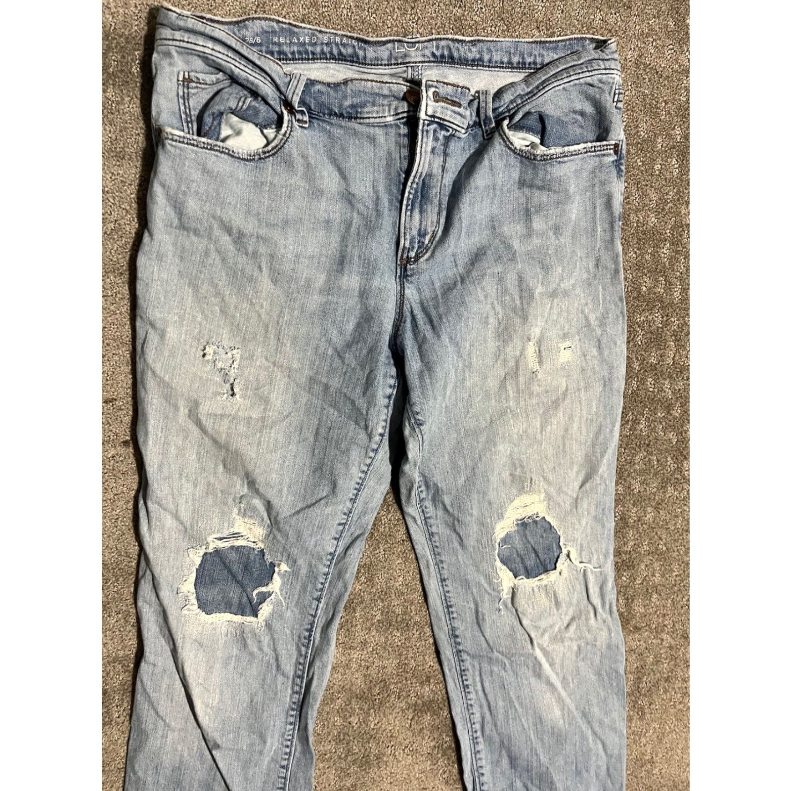 Loft LOFT Jeans Women’s 28/6 Relaxed Skinny Straight Leg Denim 5-Pocket Blue Cotton Spandex Low Rise Slim Fit Adult Womens Size 6 Size 28" / US 6 / IT 42 - 2 Thumbnail