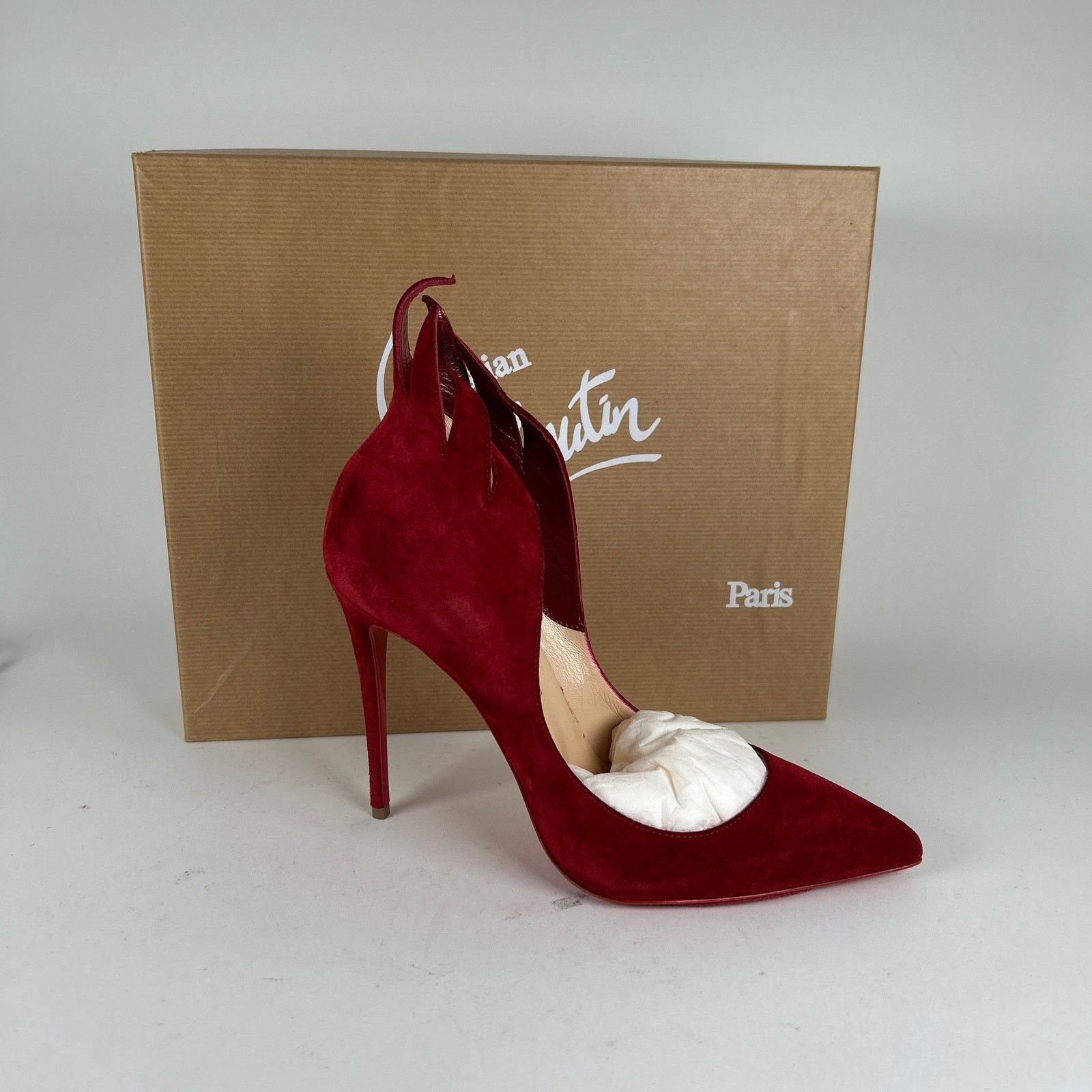 Christian Louboutin Christian Louboutin Red Velour 'Victorina' Heels Size 39 Size US 9 / IT 39 - 6 Thumbnail