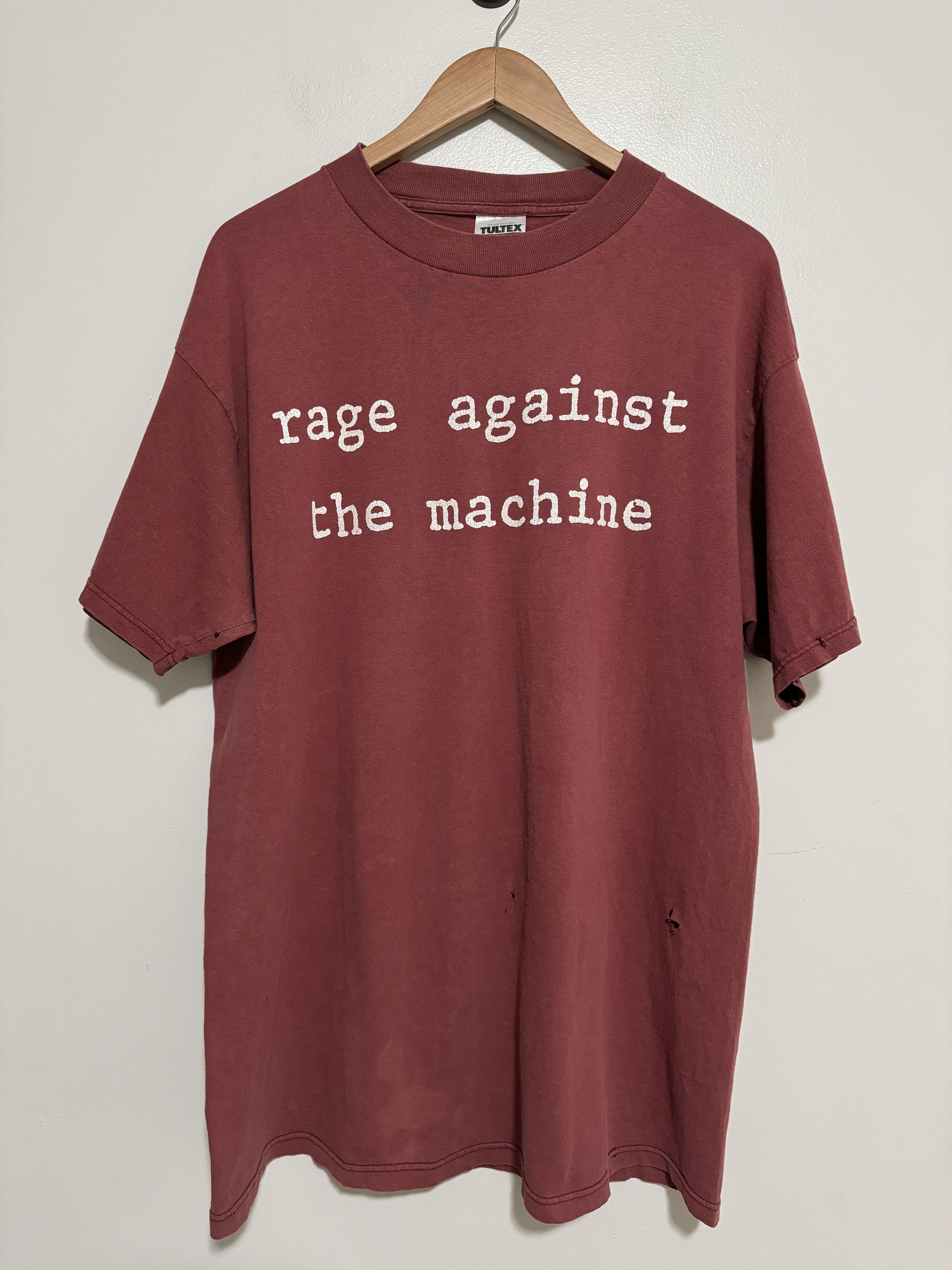 image of Vintage Tultex Rage Against The Machine Tour Tee T Shirt XL in Red, Men's