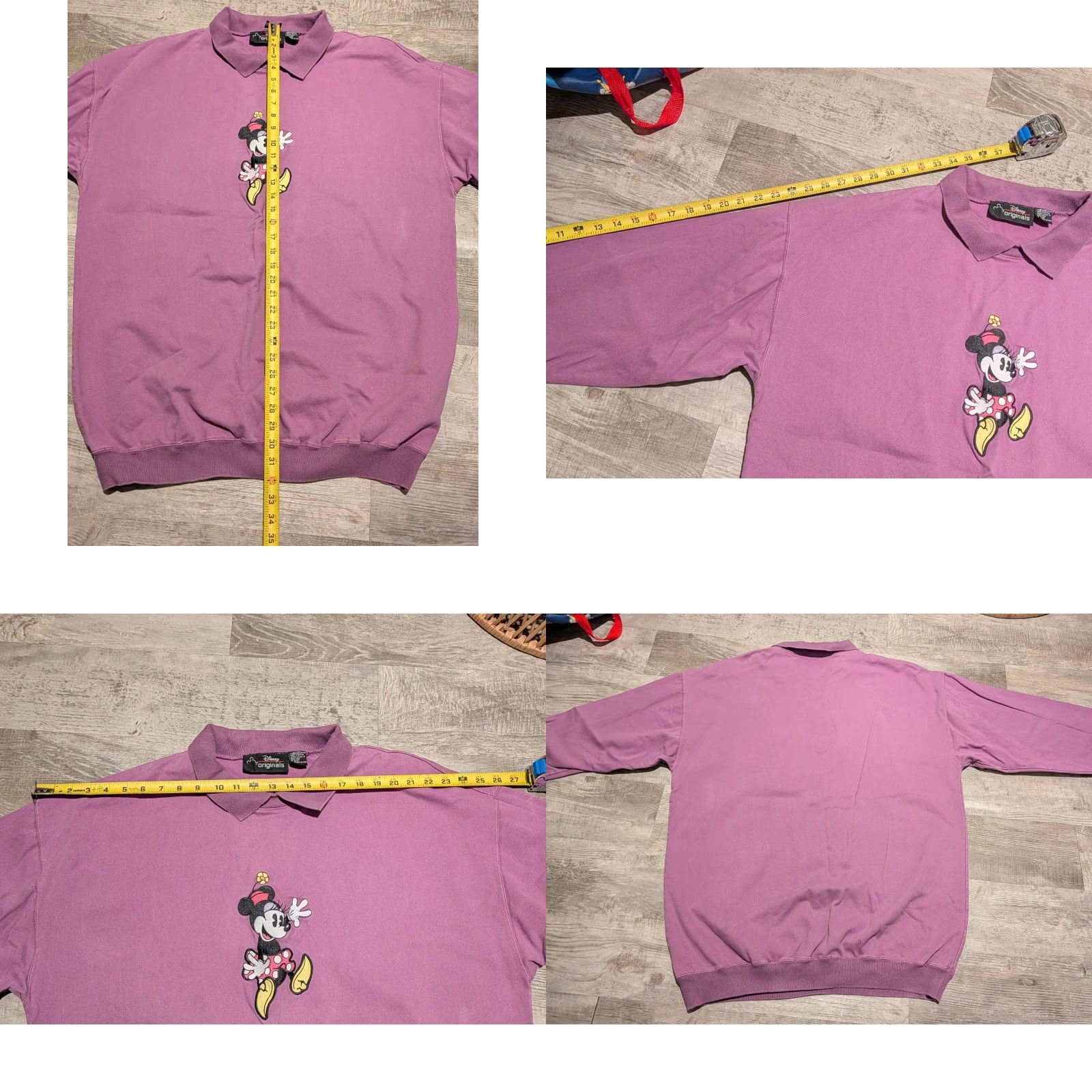 Disney VINTAGE Disney Minnie Mouse Sweatshirt Pullover Womens L/XL Collared Purple 90s Logo Embroidered Knit Pullover Shirt Size L / US 10 / IT 46 - 9 Thumbnail