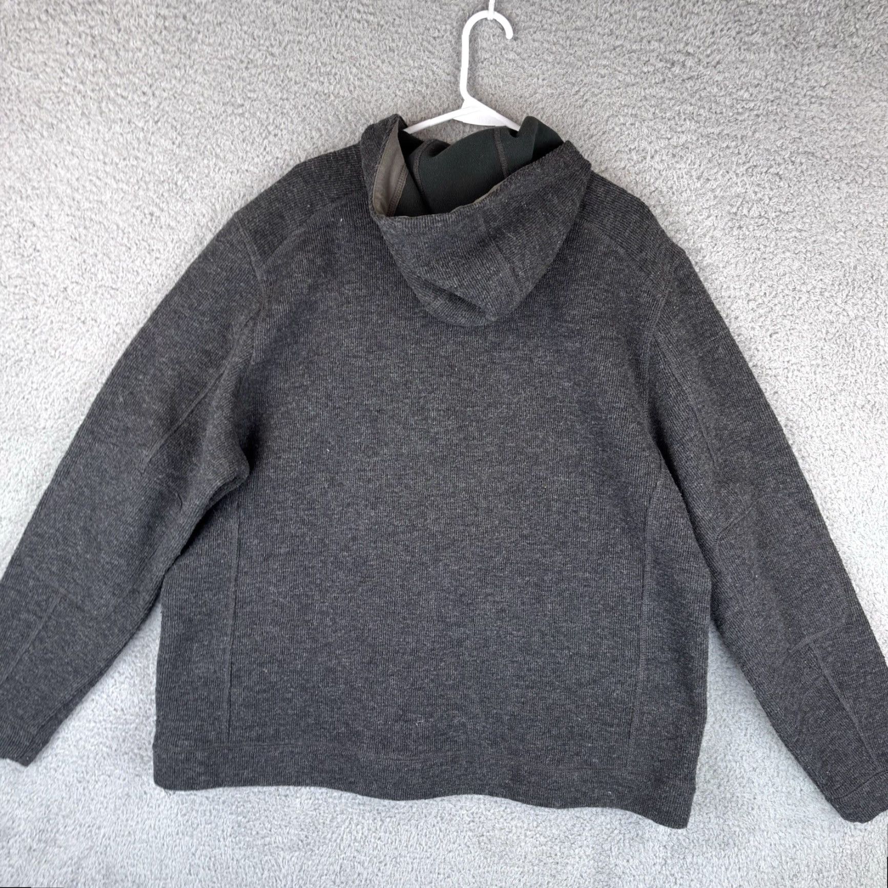 Vintage LL Bean Hooded Jacket Men XL Charcoal Full Zip Wool Blend Shacket 285671 Size US XL / EU 56 / 4 - 3 Thumbnail